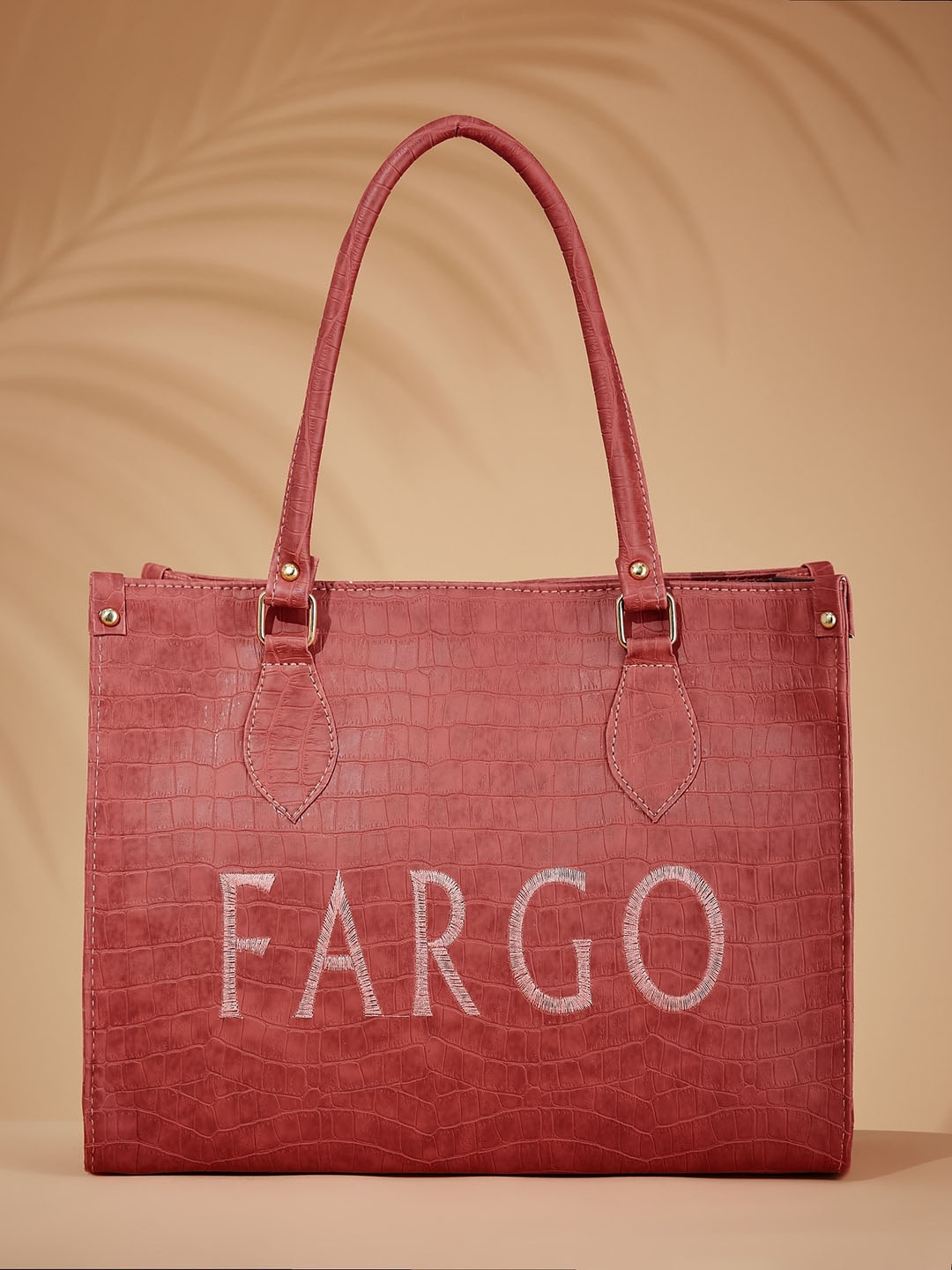 

FARGO Textured Structured Shoulder Bag, Pink