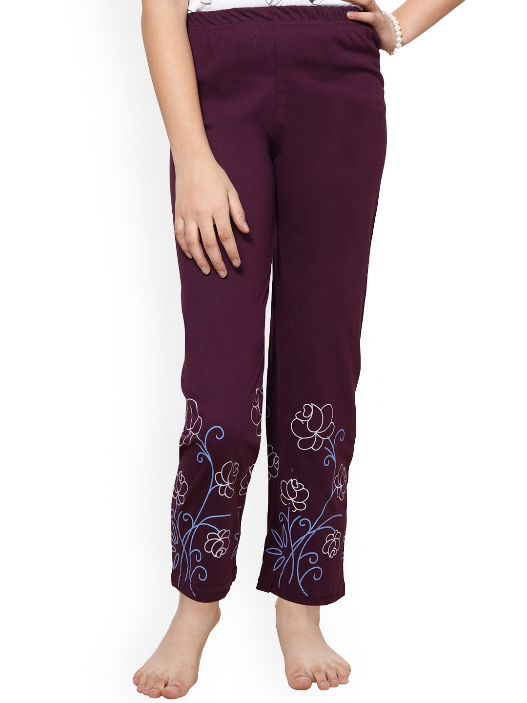 

BAESD Girls Printed Pure Cotton Lounge Pants, Purple