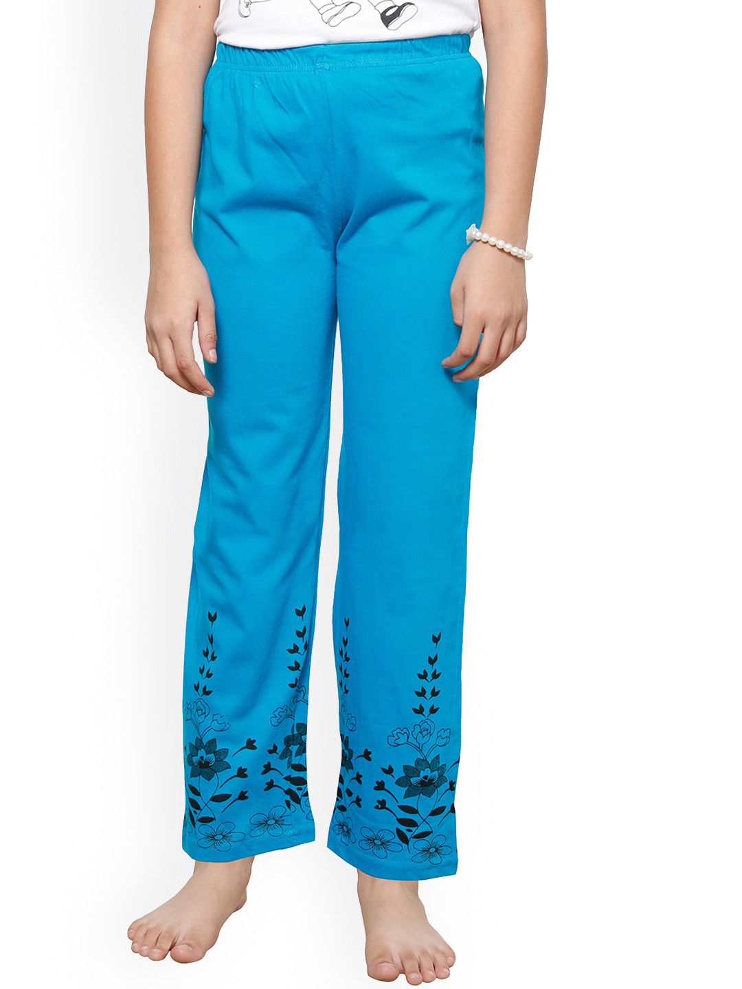 

BAESD Girls Bottom Printed Cotton Lounge Pants, Blue
