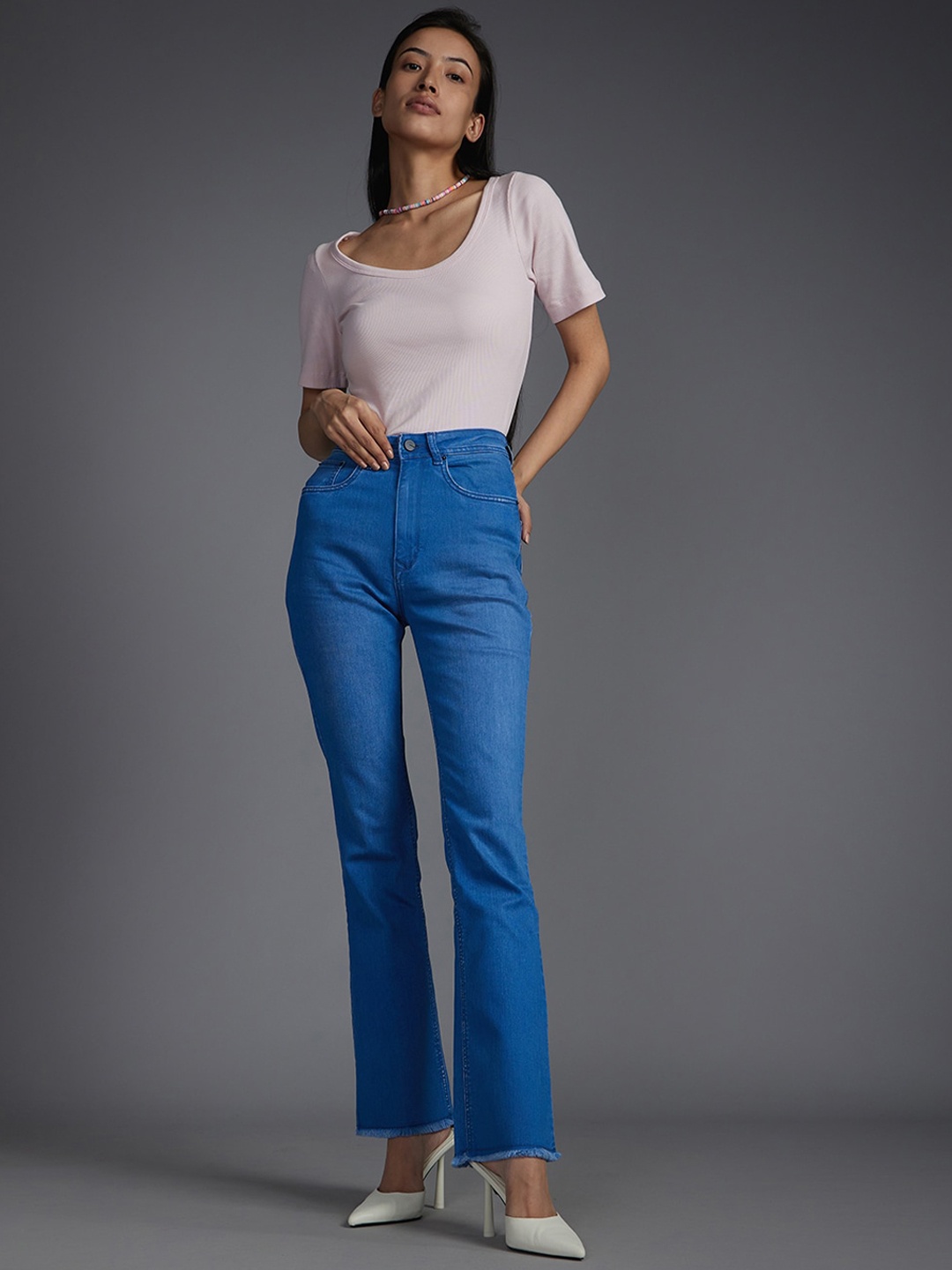 

Recap Women Comfort Bootcut High-Rise Stretchable Jeans, Blue