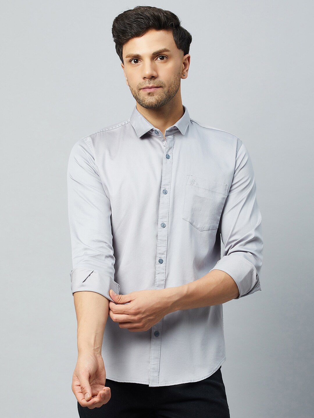

Club York Slim Fit Cotton Casual Shirt, Grey