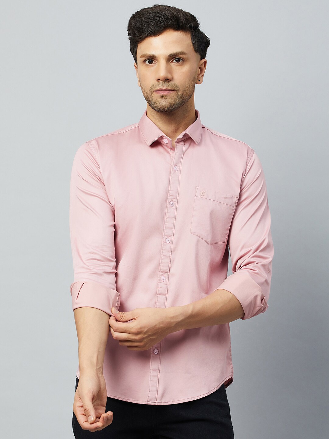 

Club York Slim Fit Cotton Casual Shirt, Pink