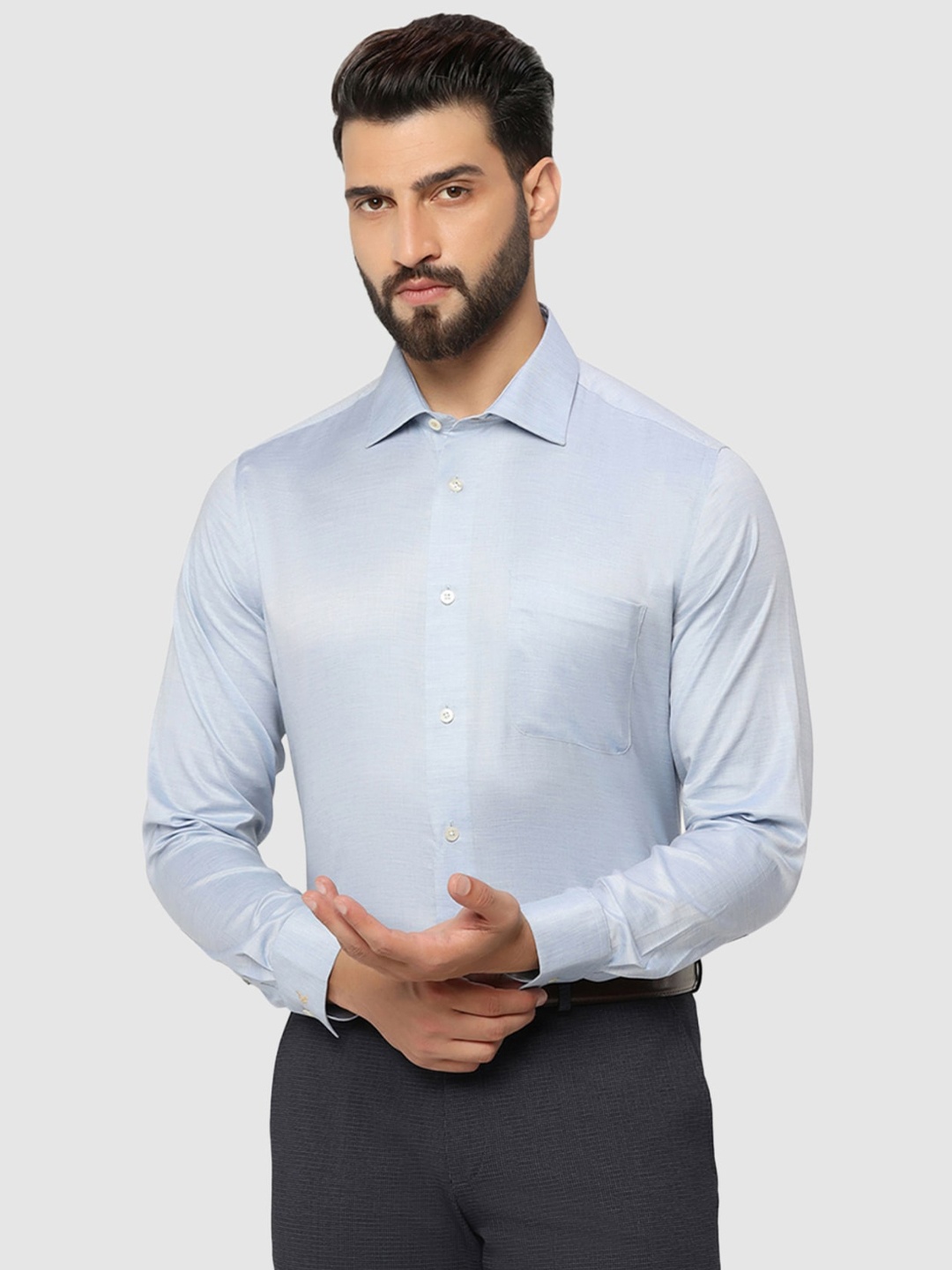 

Blackberrys Men Luxe Slim Fit Formal Shirt, Blue