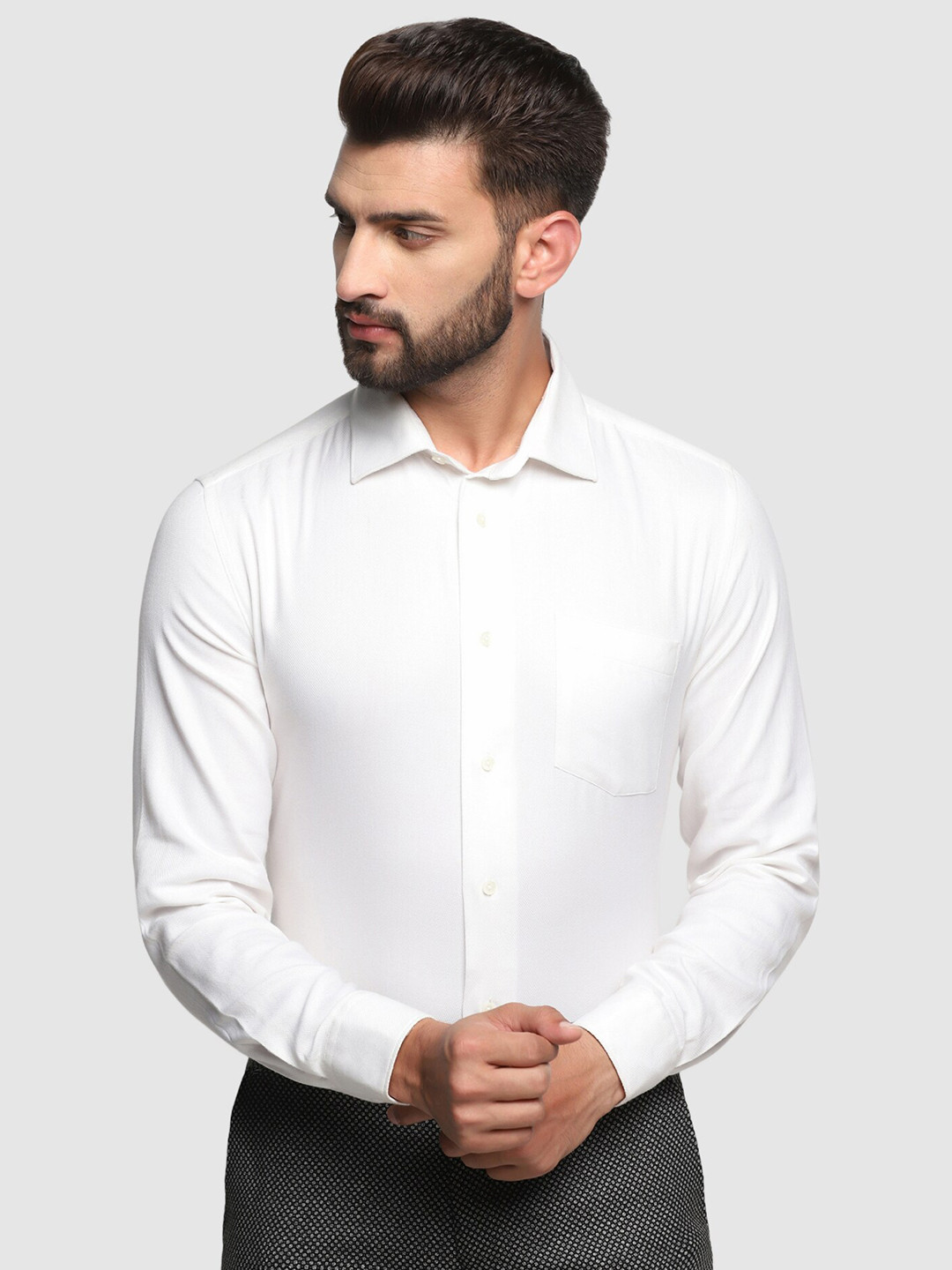 

Blackberrys Straight Slim Fit Spread Collar Formal Shirt, White