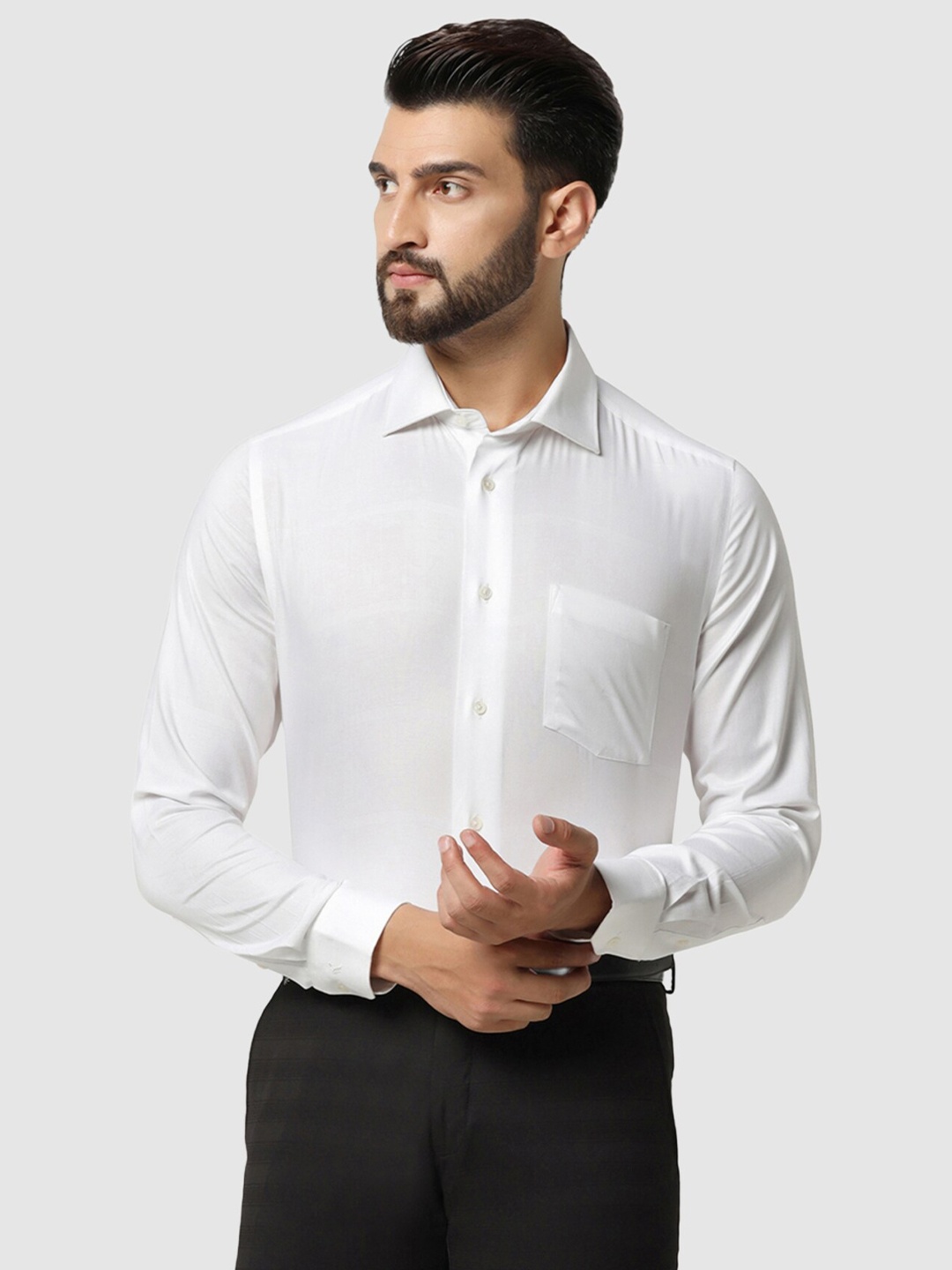 

Blackberrys Straight Slim Fit Pure Cotton Formal Shirt, White