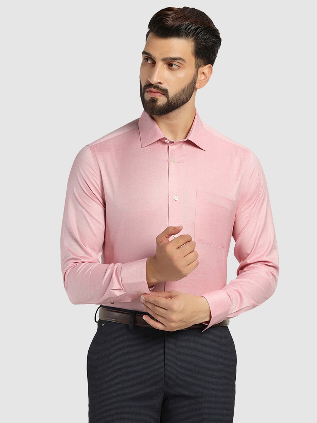 

Blackberrys Men Luxe Slim Fit Formal Shirt, Pink