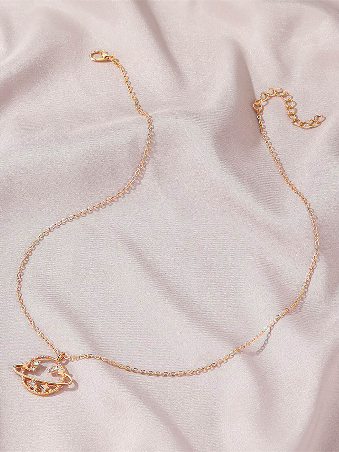 

VAGHBHATT Gold Plated Planet Pendant With Chain