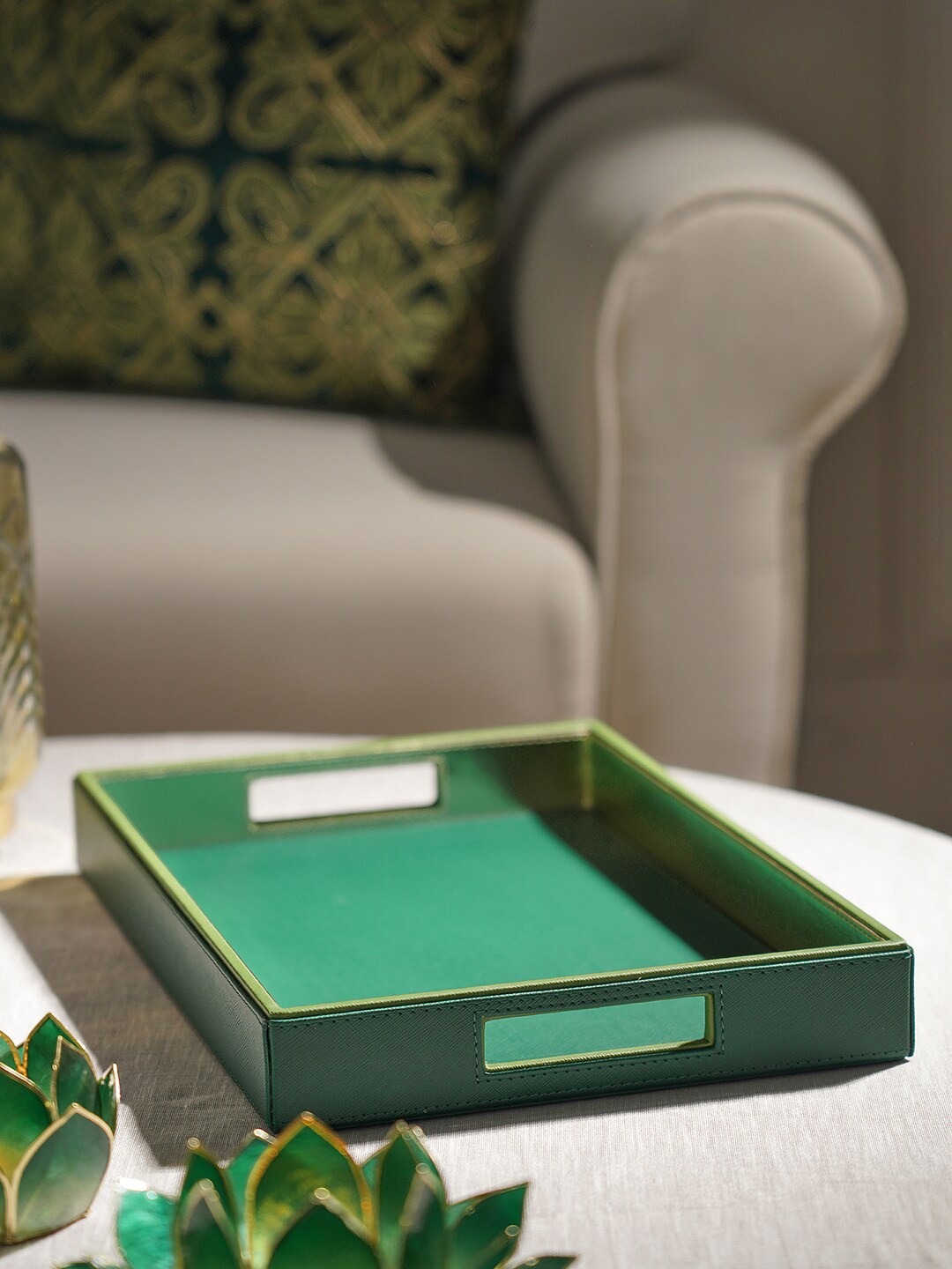 

Pure Home and Living Green Rectangle Serving Tray
