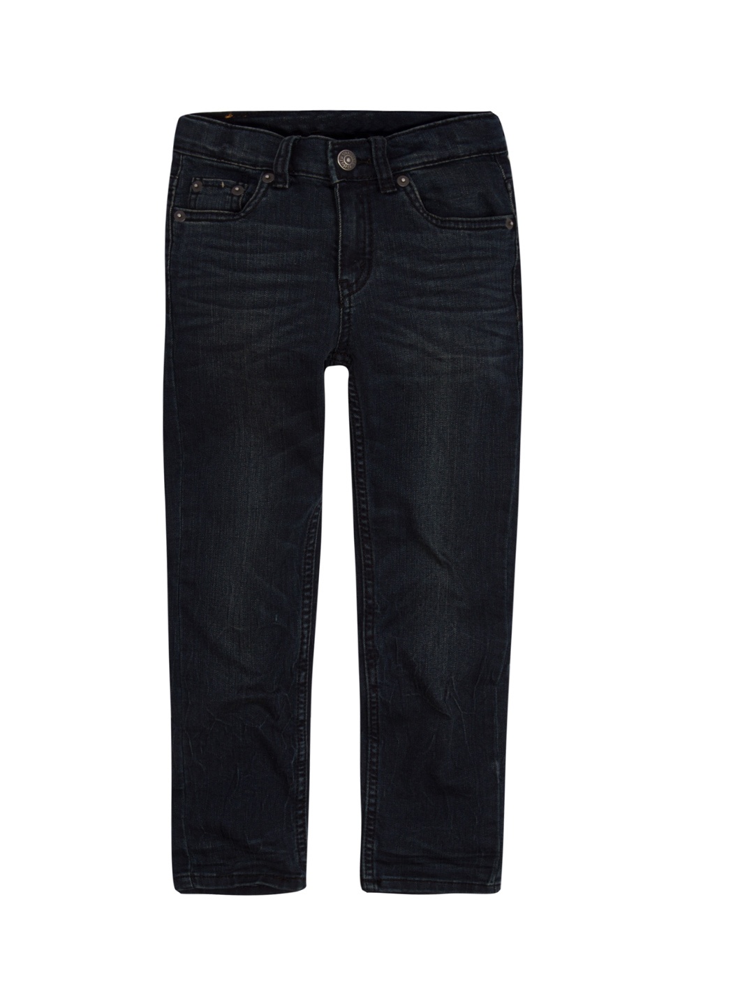

Levis Boys Mid-Rise Clean Look Whiskers and Chevrons Slim Fit Stretchable Jeans, Black