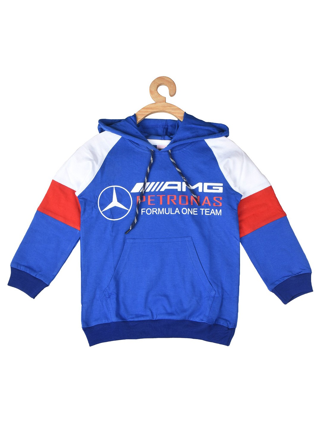 

POMY & JINNY Boys Typography Printed Hooded Cotton Pullover, Blue