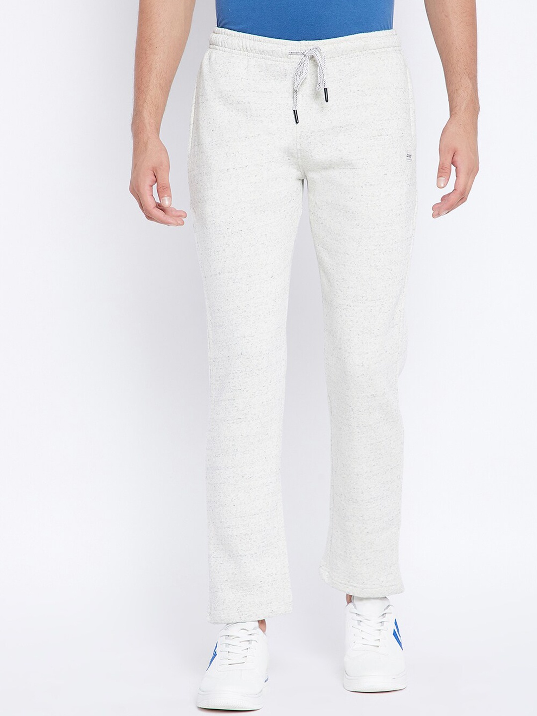

NEVA Men Mid-Rise Cotton Track Pants, Grey melange