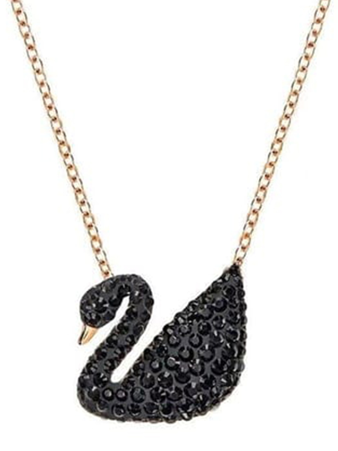 

FIMBUL Gold-Plated Stone Studded Swan Pendant Chain