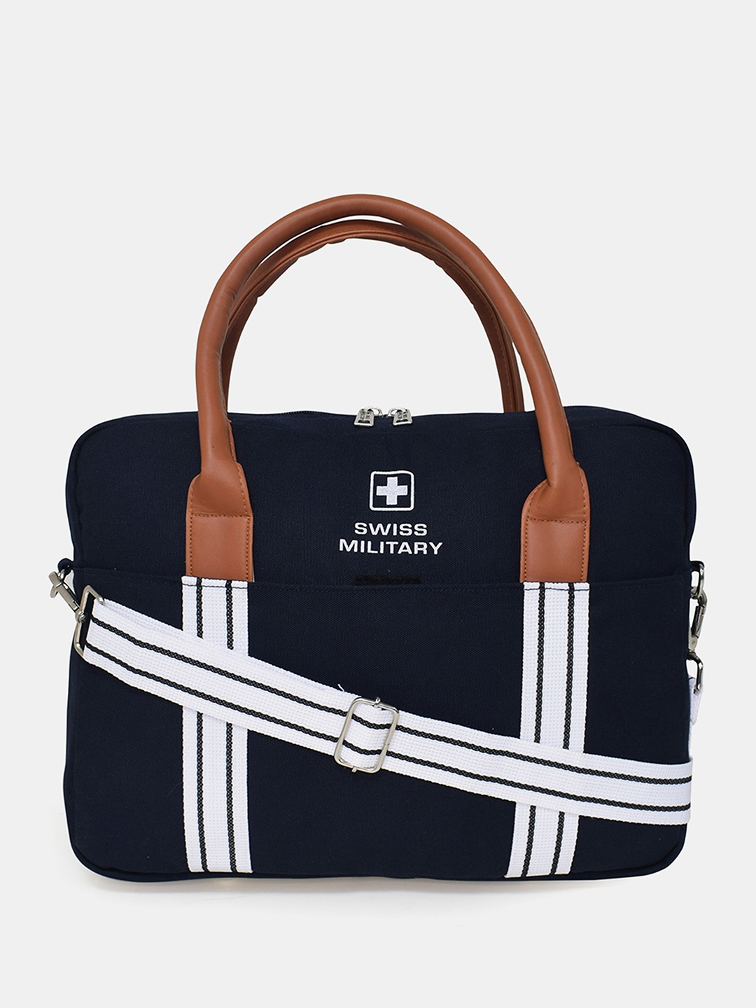 

SWISS MILITARY Unisex Striped Laptop Bag 38.1 cm, Navy blue