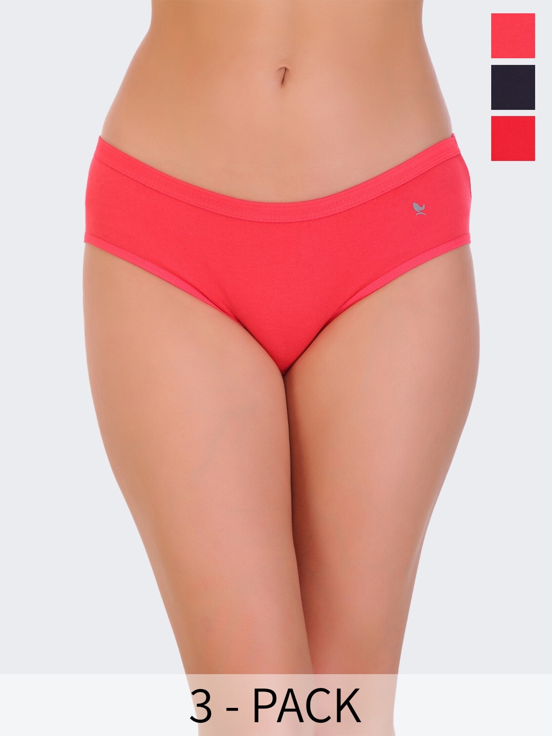 

POOJA RAGENEE Pack Of 3 Soft & Smooth Cotton Hipster Briefs, Navy blue