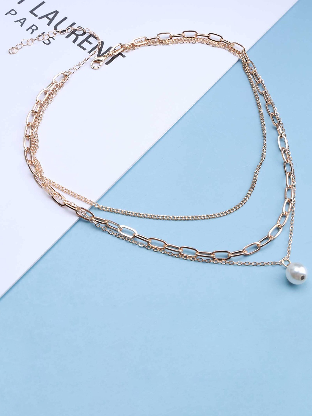 

Krelin Gold Plated Multilayered Beads Pendant Necklace
