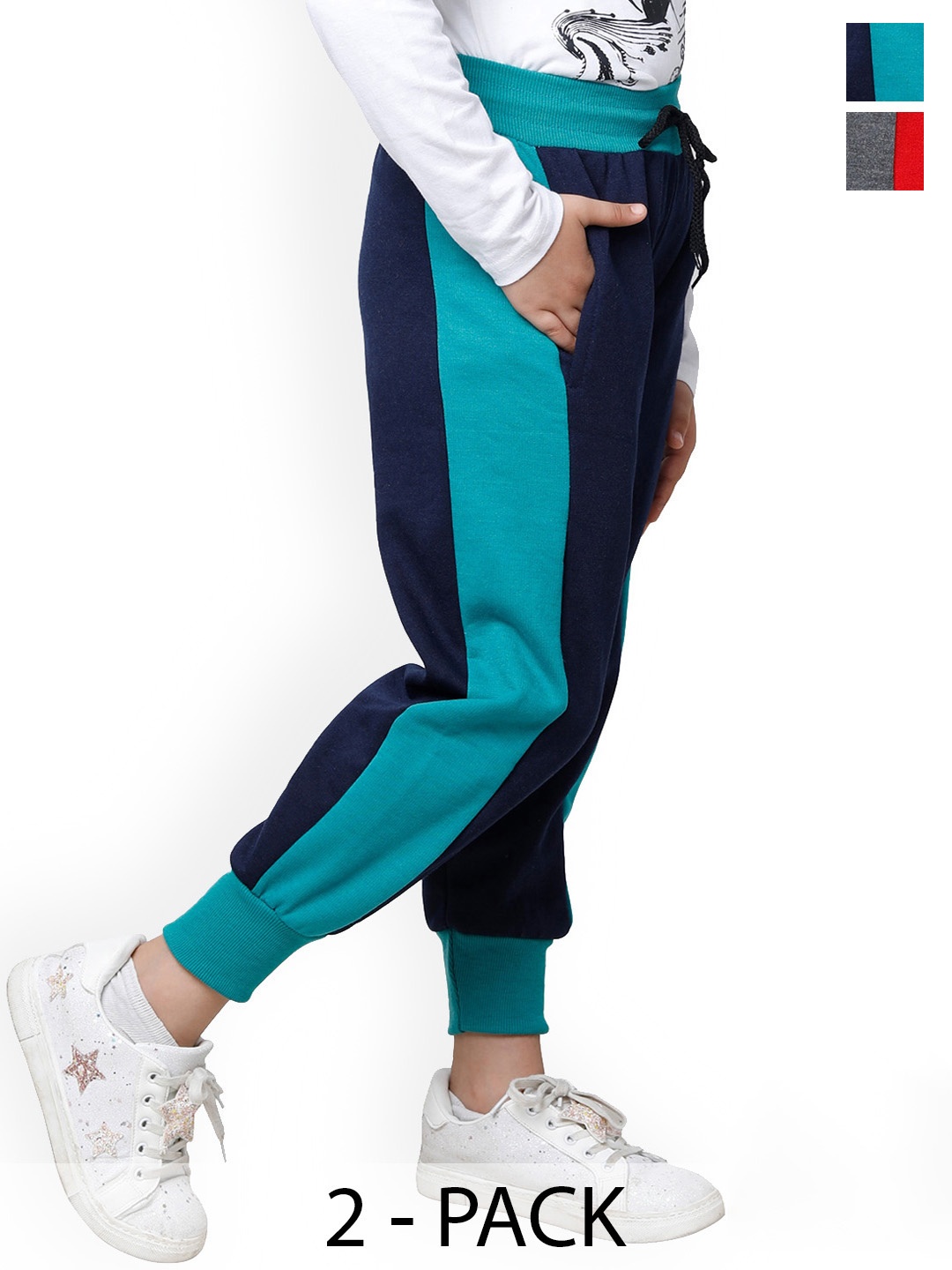 

BAESD Girls Pack Of 2 Fleece Joggers, Grey