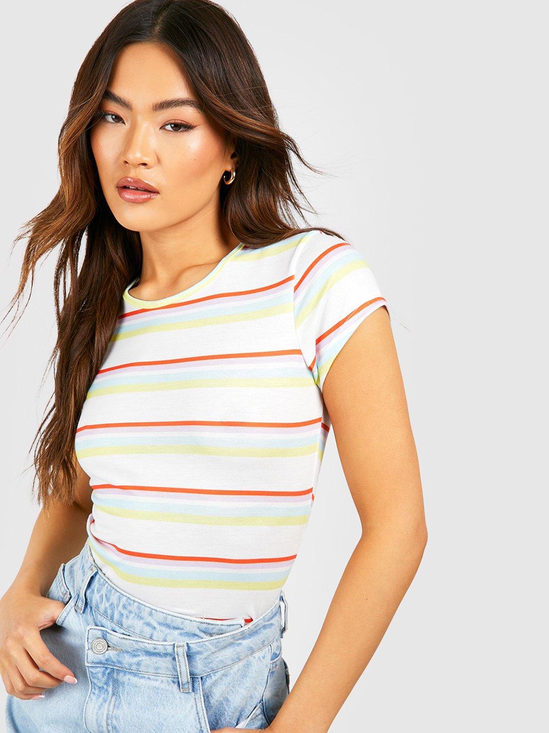 

Boohoo Striped T-shirt, White