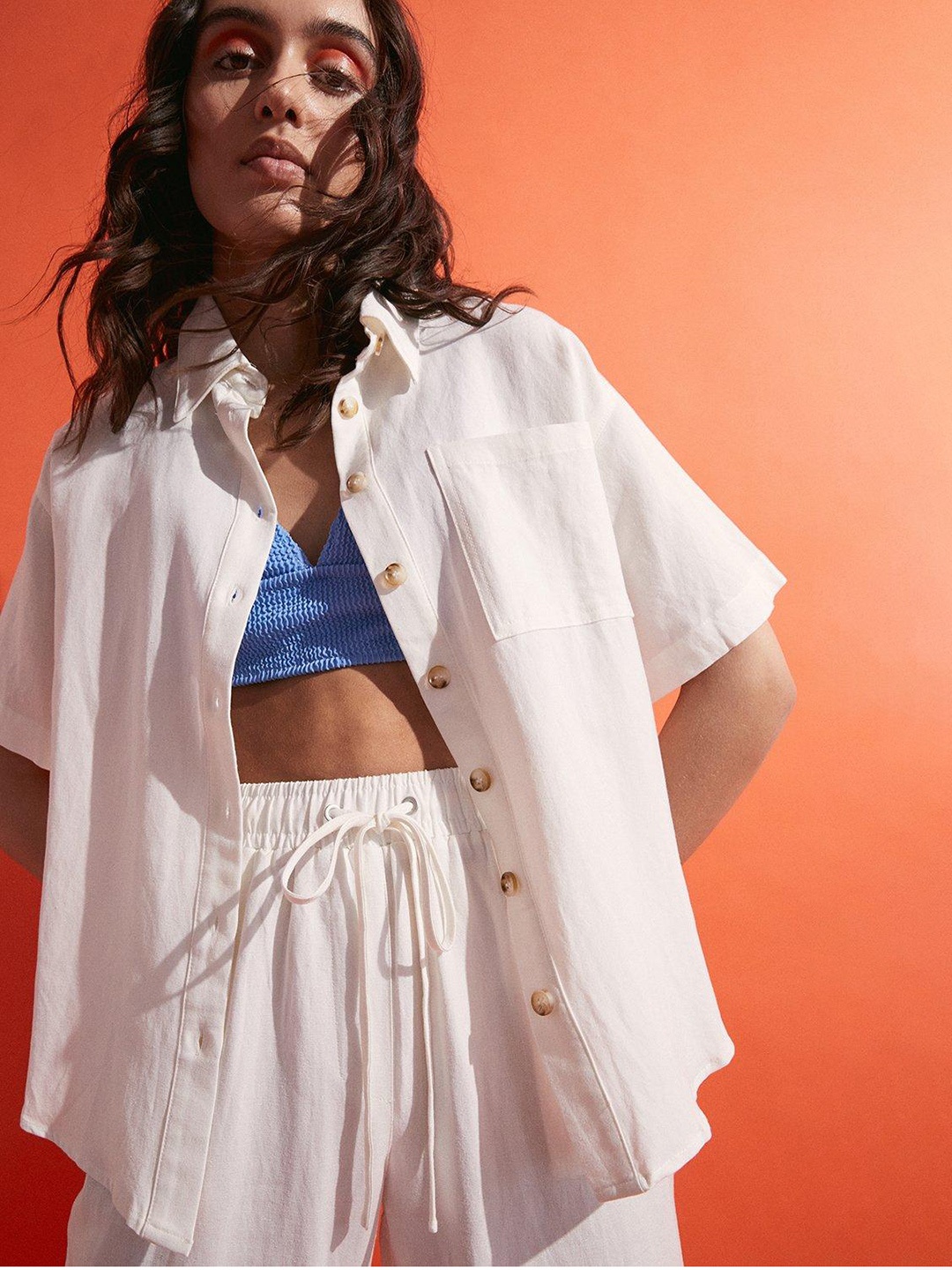 

WAREHOUSE Women Pocket Detail Casual Shirt, White