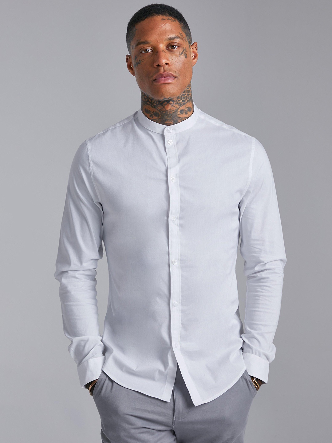 

boohooMAN Slim Fit Casual Shirt, White