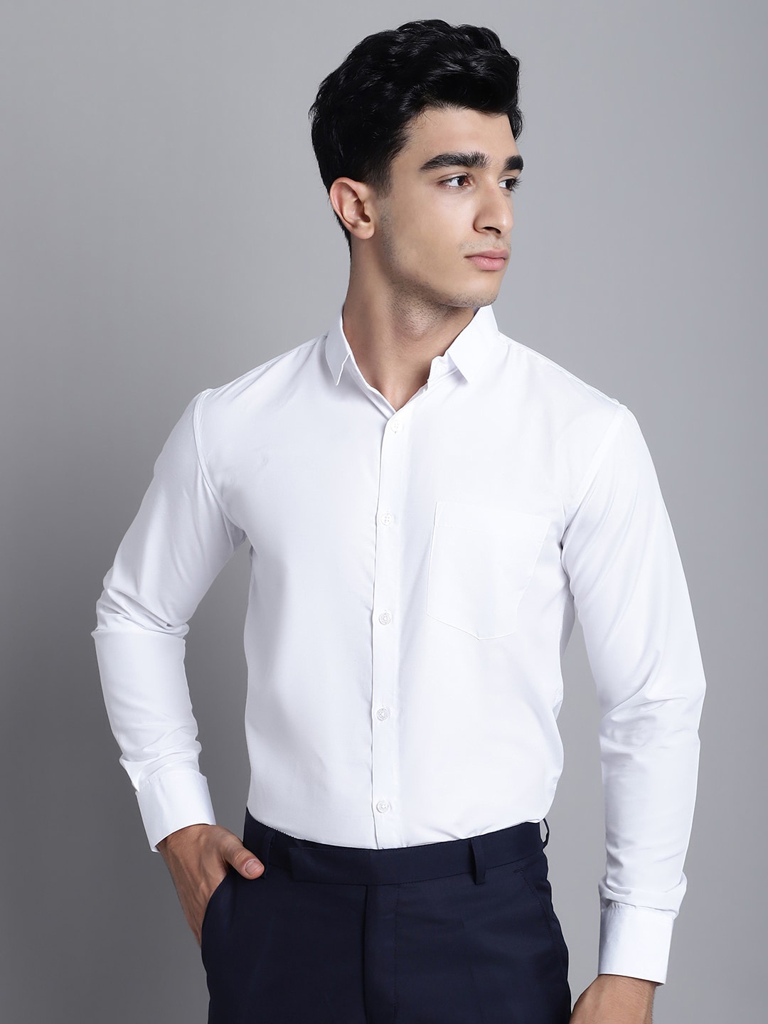 

JAINISH Classic Opaque Formal Shirt, White
