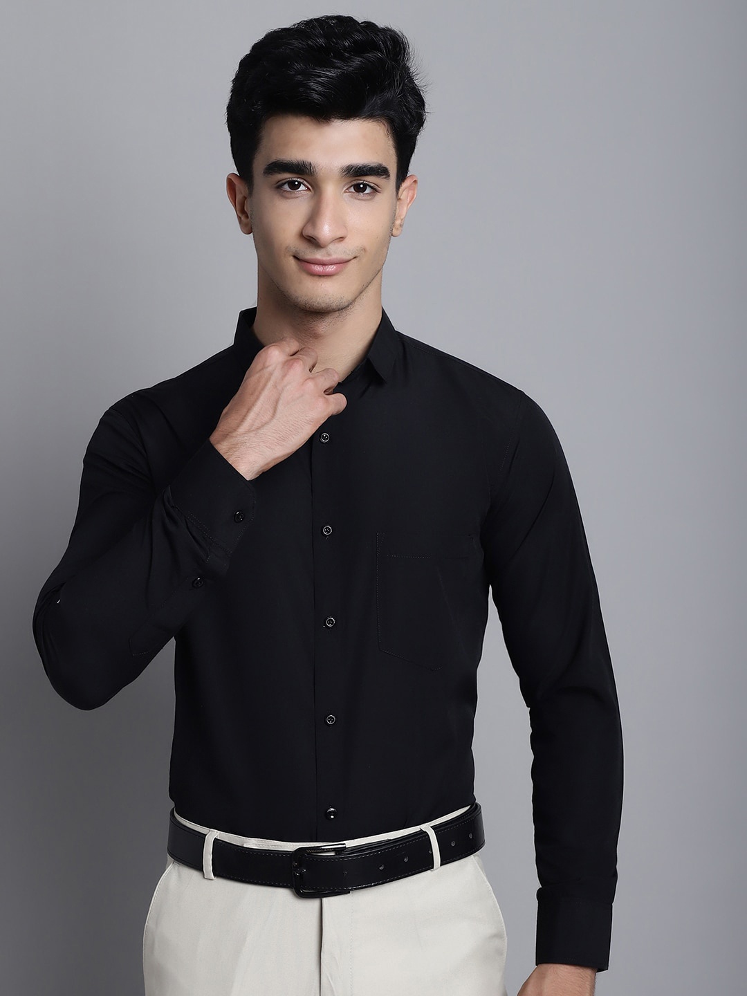 

JAINISH Classic Opaque Formal Shirt, Black