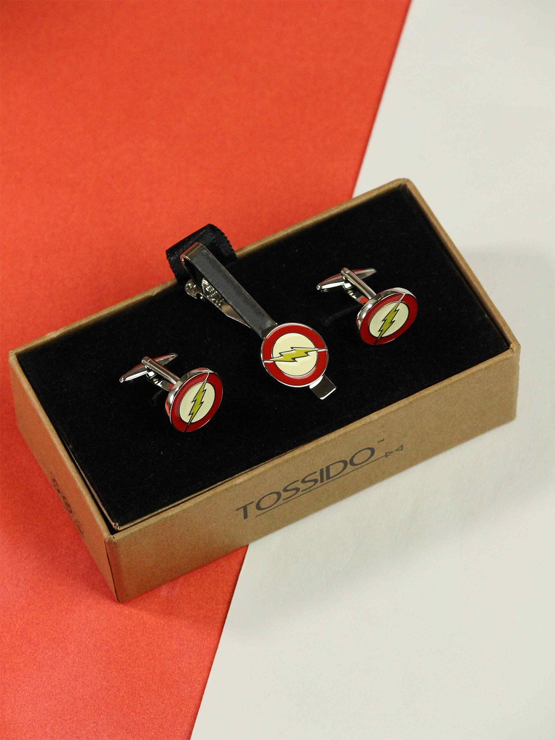 

Tossido Cufflinks & Tie Clip Set, Silver