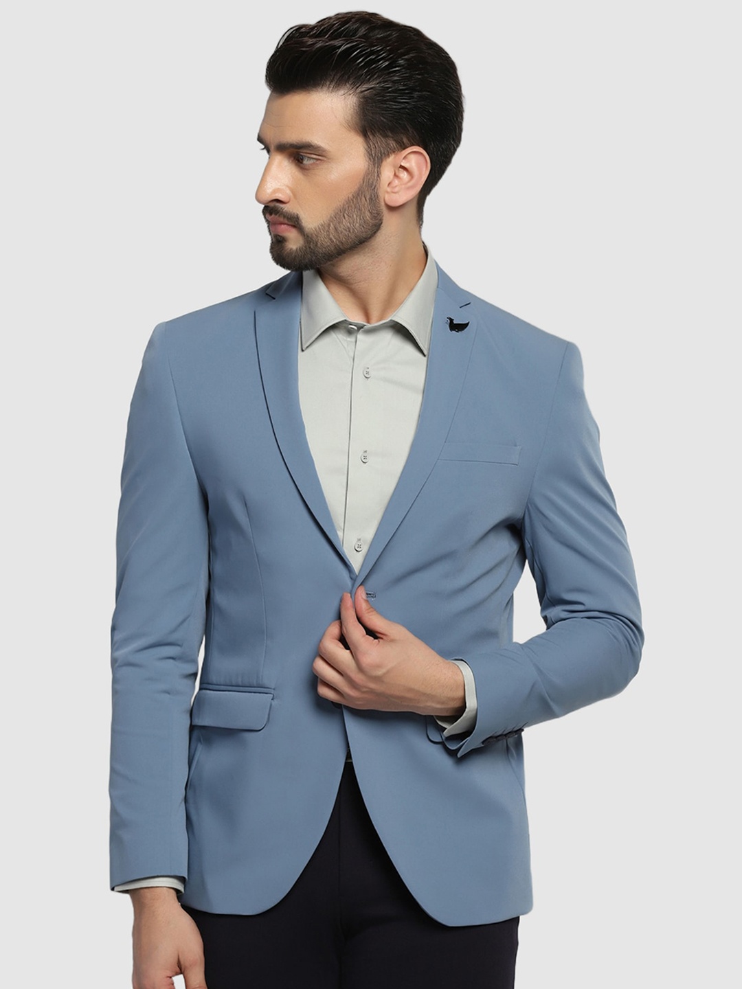 

Blackberrys Men Formal Blue Solid TechPro Blazer