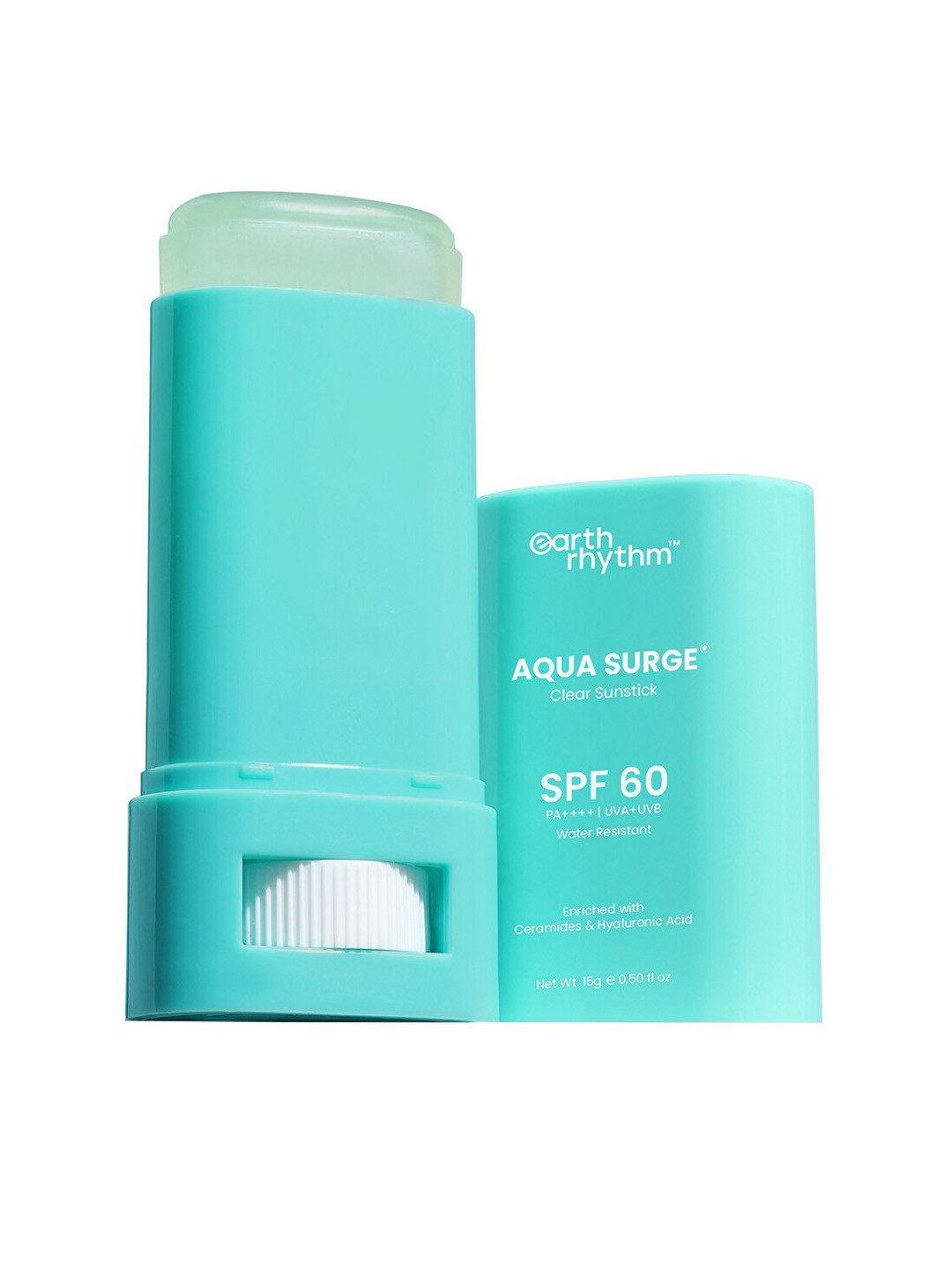 

Earth Rhythm Aqua Surge Clear Sunstick SPF 60 With Ceramides & Hyaluronic Acid - 15g, Transparent