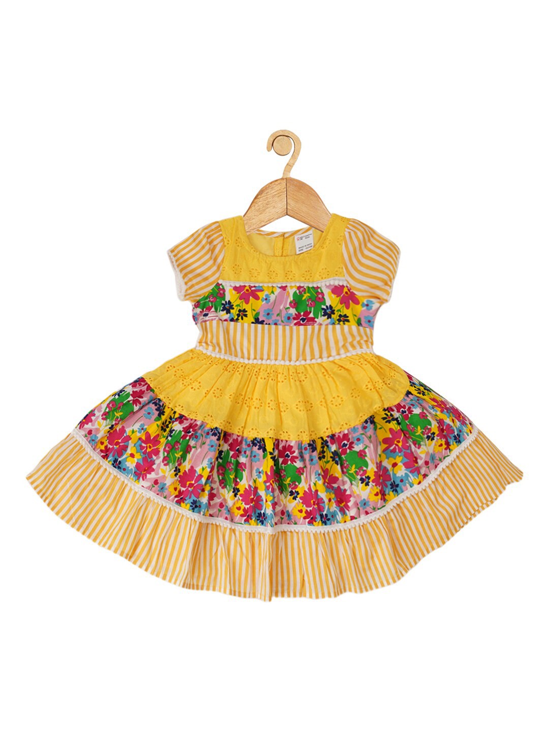 

Creative Kids Girls Floral Printed Cotton Fit & Flare Dress, Yellow