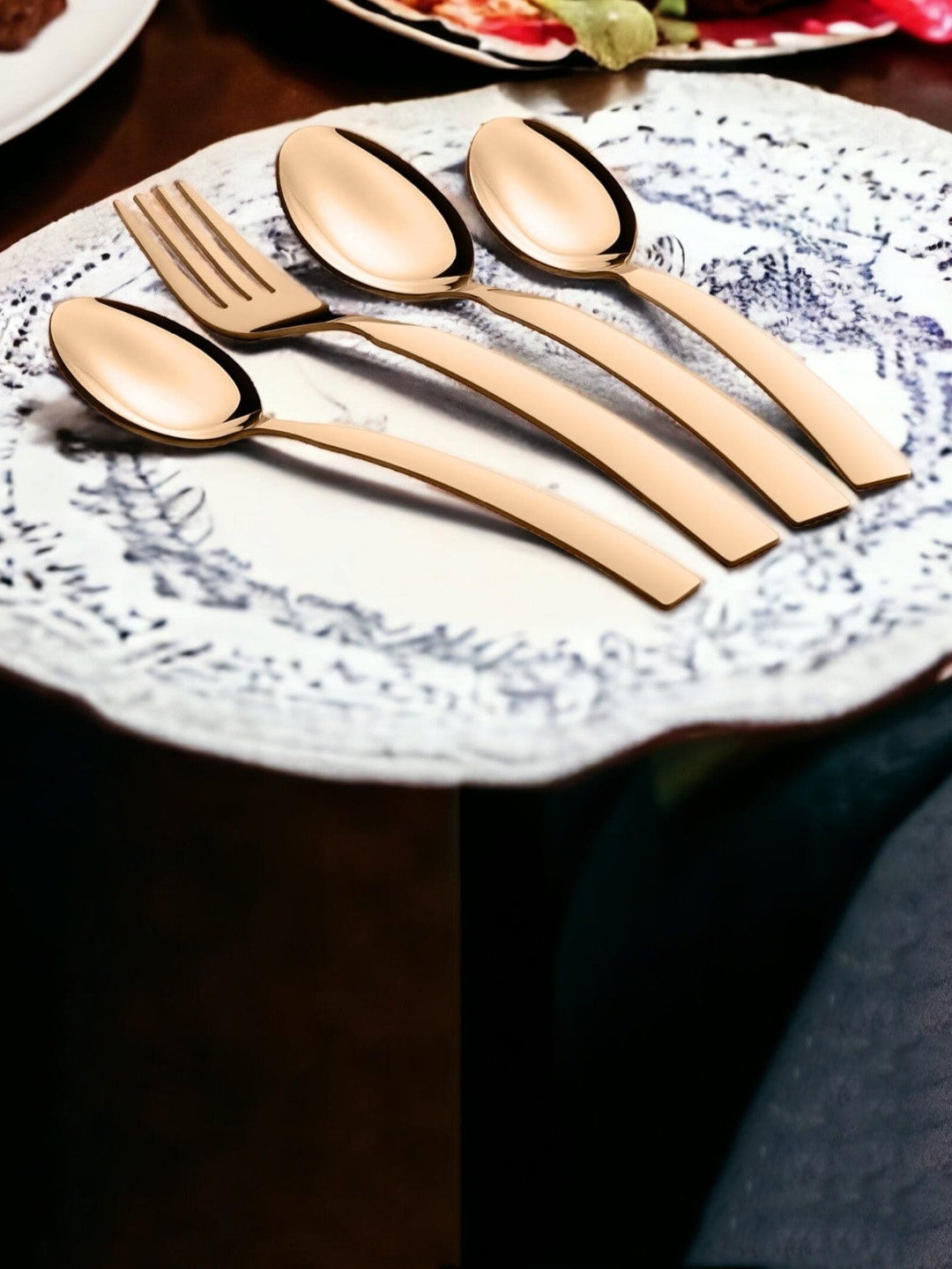 FNS Copper-Colored 24-Pcs Stainless Steel Cutlery Set