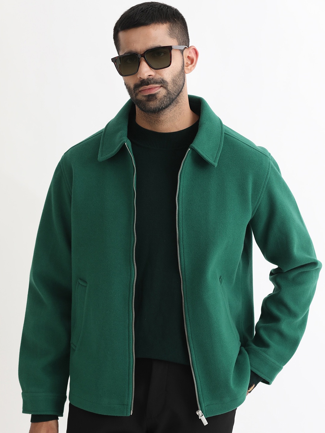 

RARE RABBIT Men Tweeder Tailored Fit Spread Collar Jacket, Green