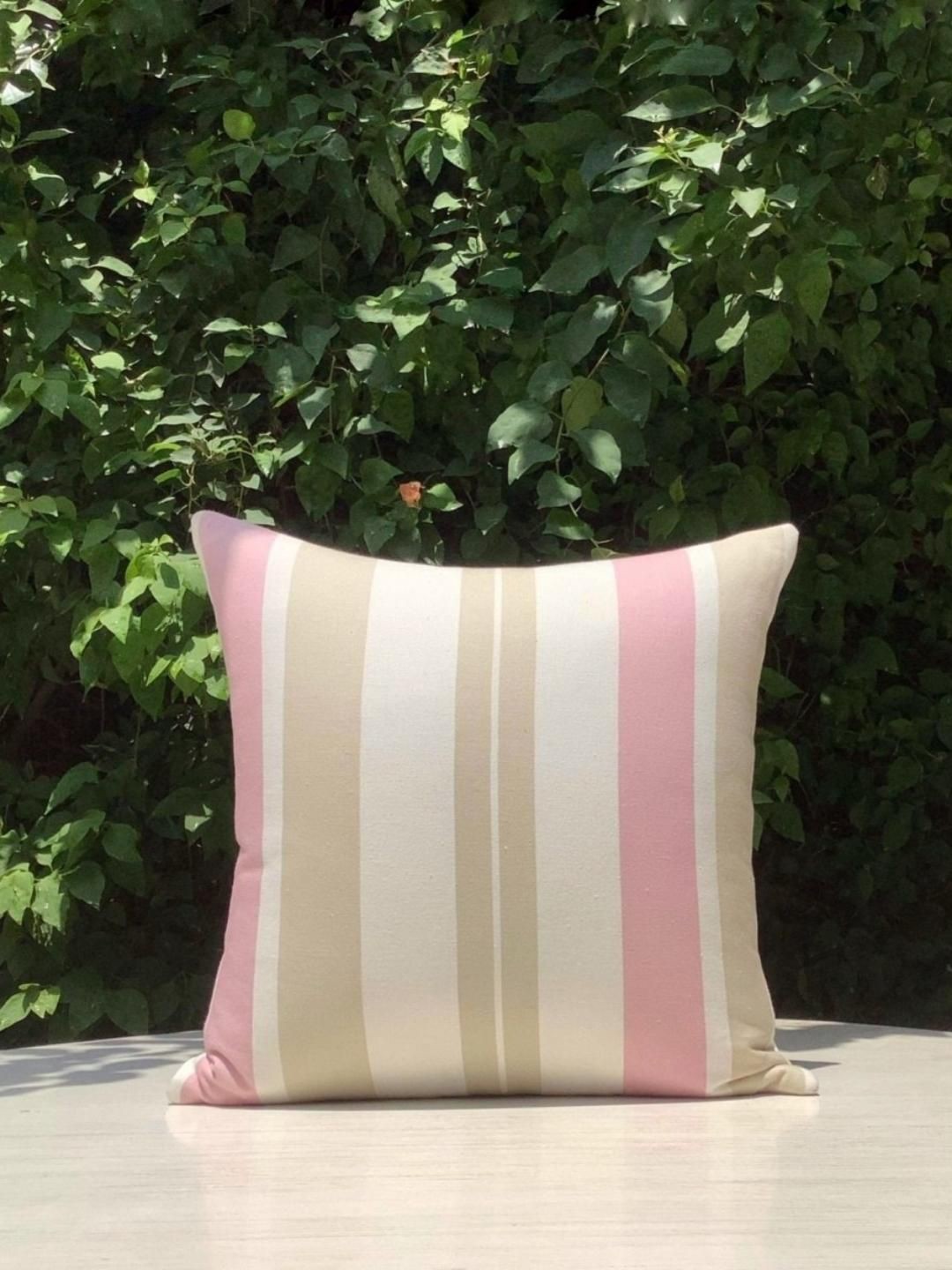 

Studio Covers White & Beige Striped Square Cushion Cover