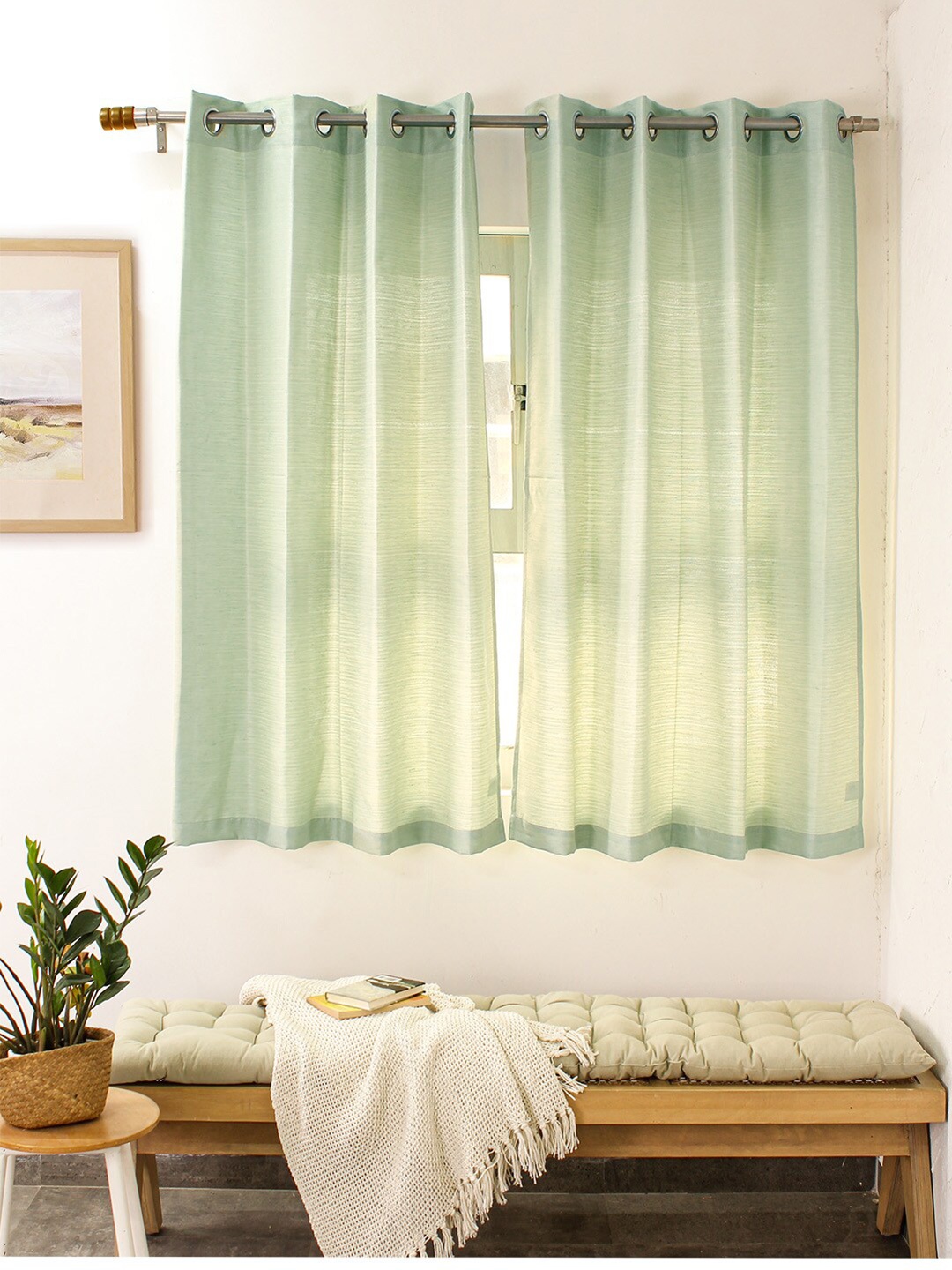 

House This Chambal Green Solid Window Curtain