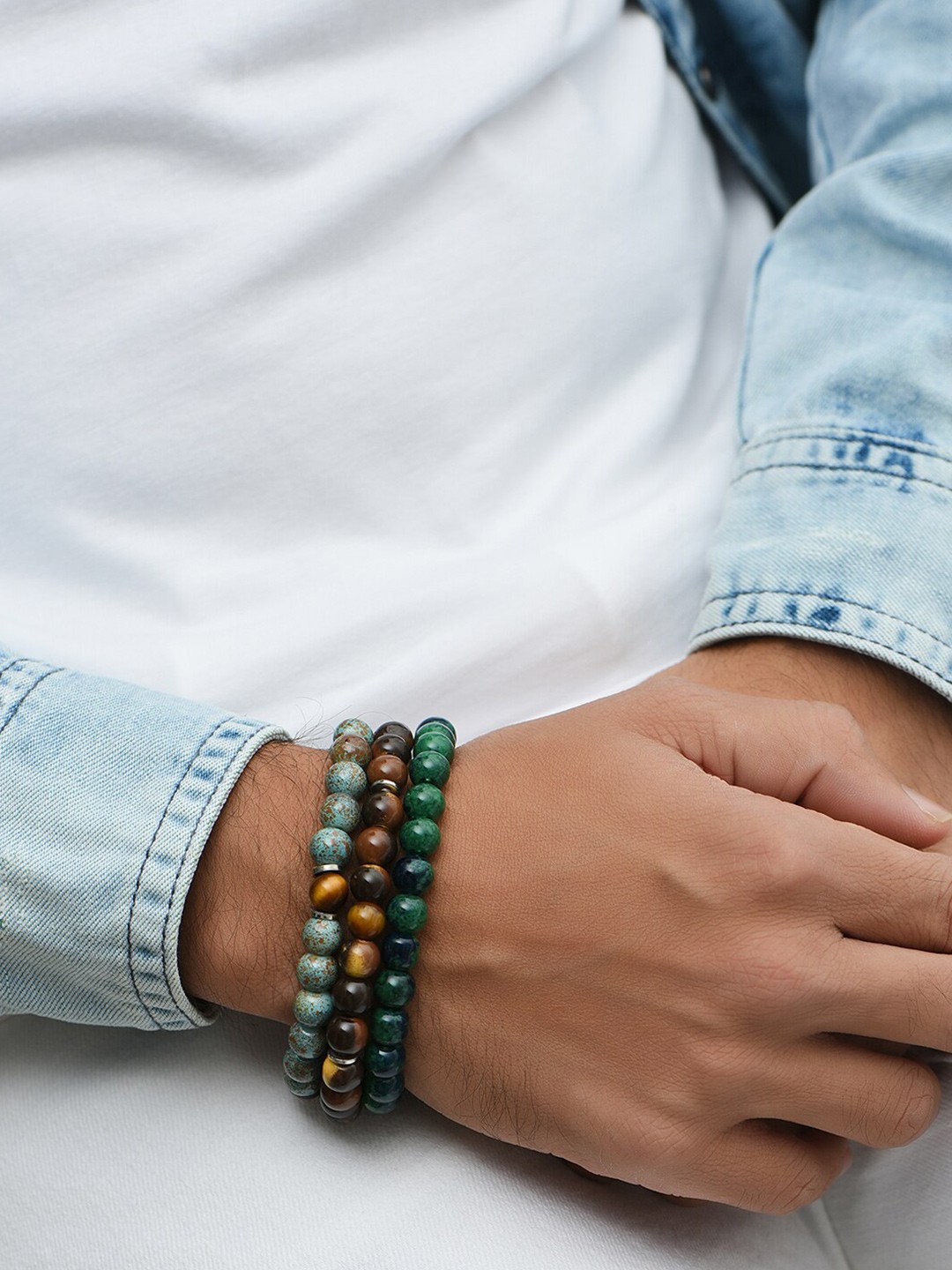 

The Bro Code Men Set Of 3 Elastic Adjustable Bracelet, Blue
