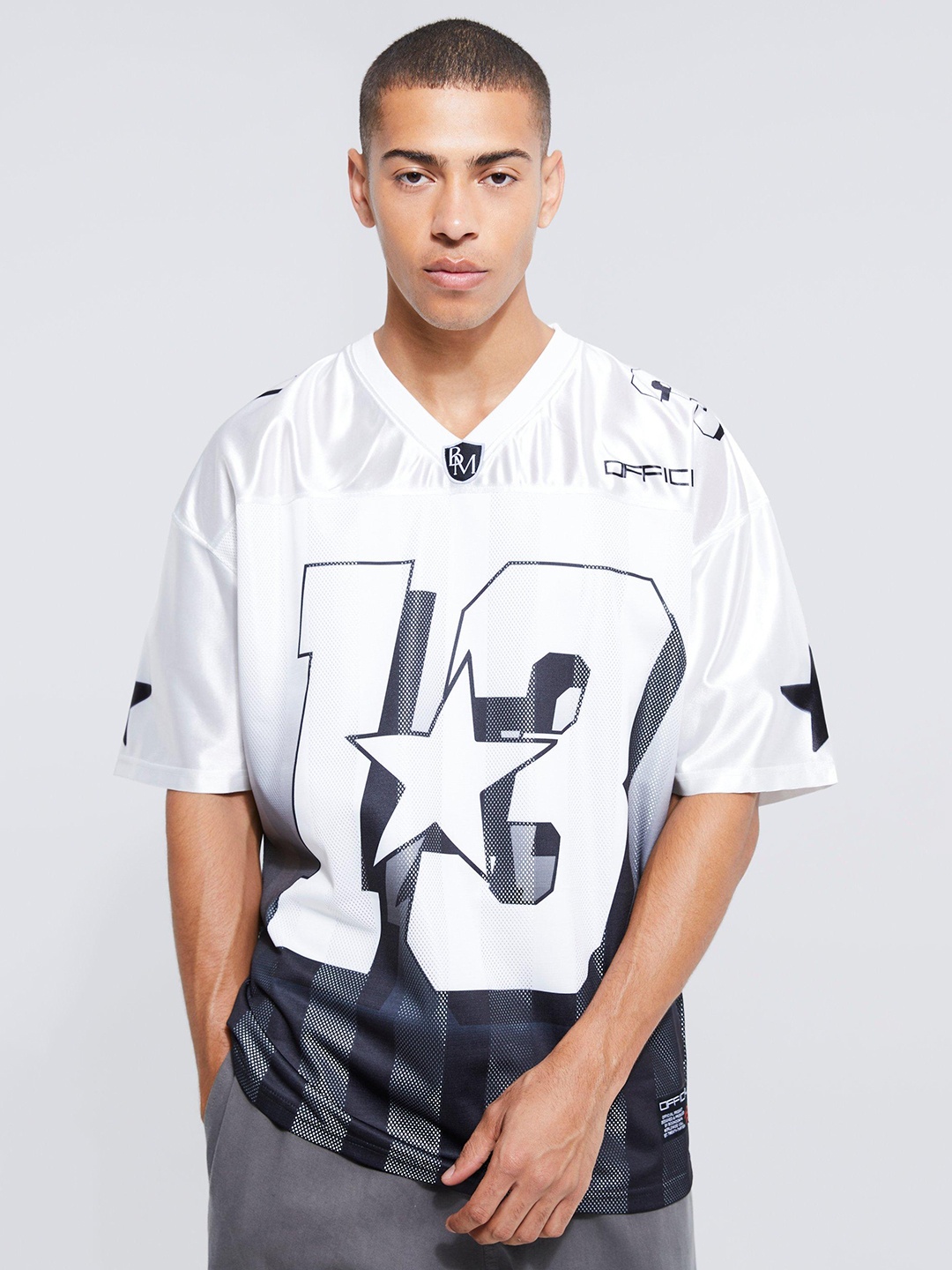 

boohooMAN Oversized Drop-Shoulder T-shirt, White