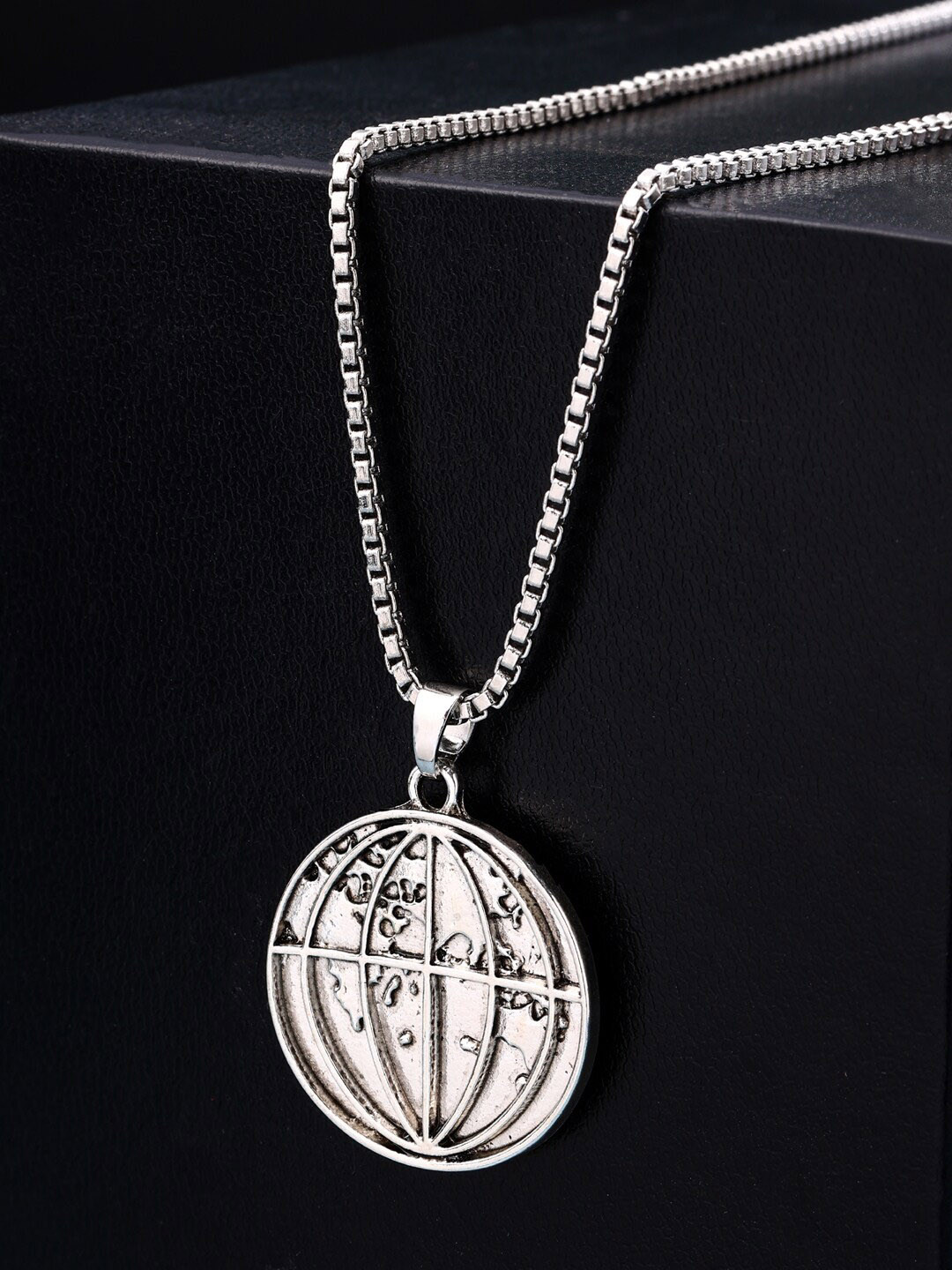 

VIRAASI Silver-Plated Earth Pendant With Chain