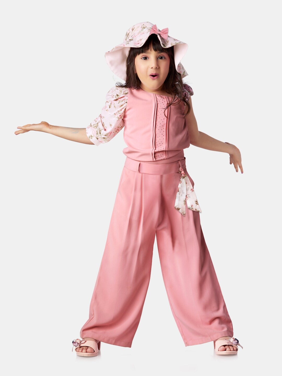 

Peppermint Girls Top With Trousers, Pink