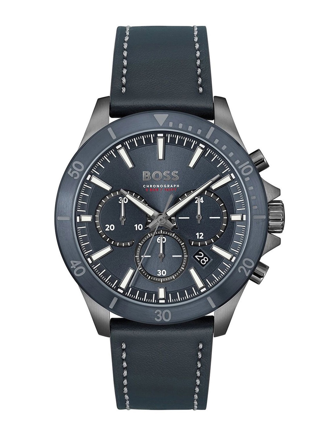 

BOSS Troper Men Leather Straps Analogue Chronograph Watch 1514056, Blue