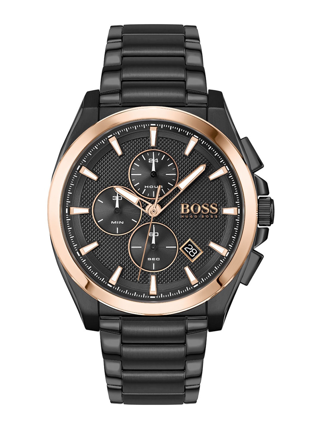 

BOSS Men Bracelet Style Straps Analogue Chronograph Watch 1513885, Black