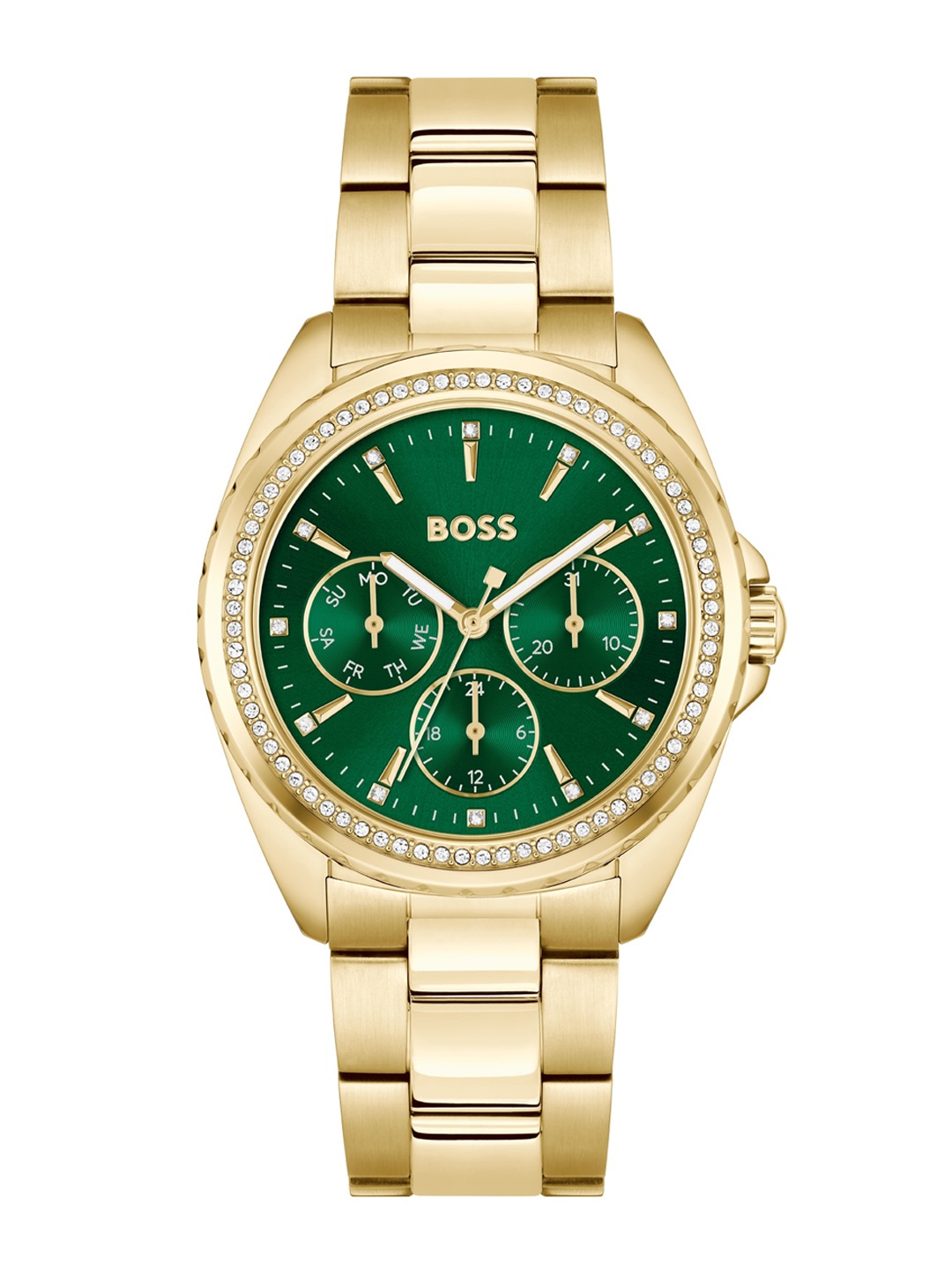 

BOSS Atea Women Embellished Multifunction Scratch Resistance Analogue Watch -1502714-Green
