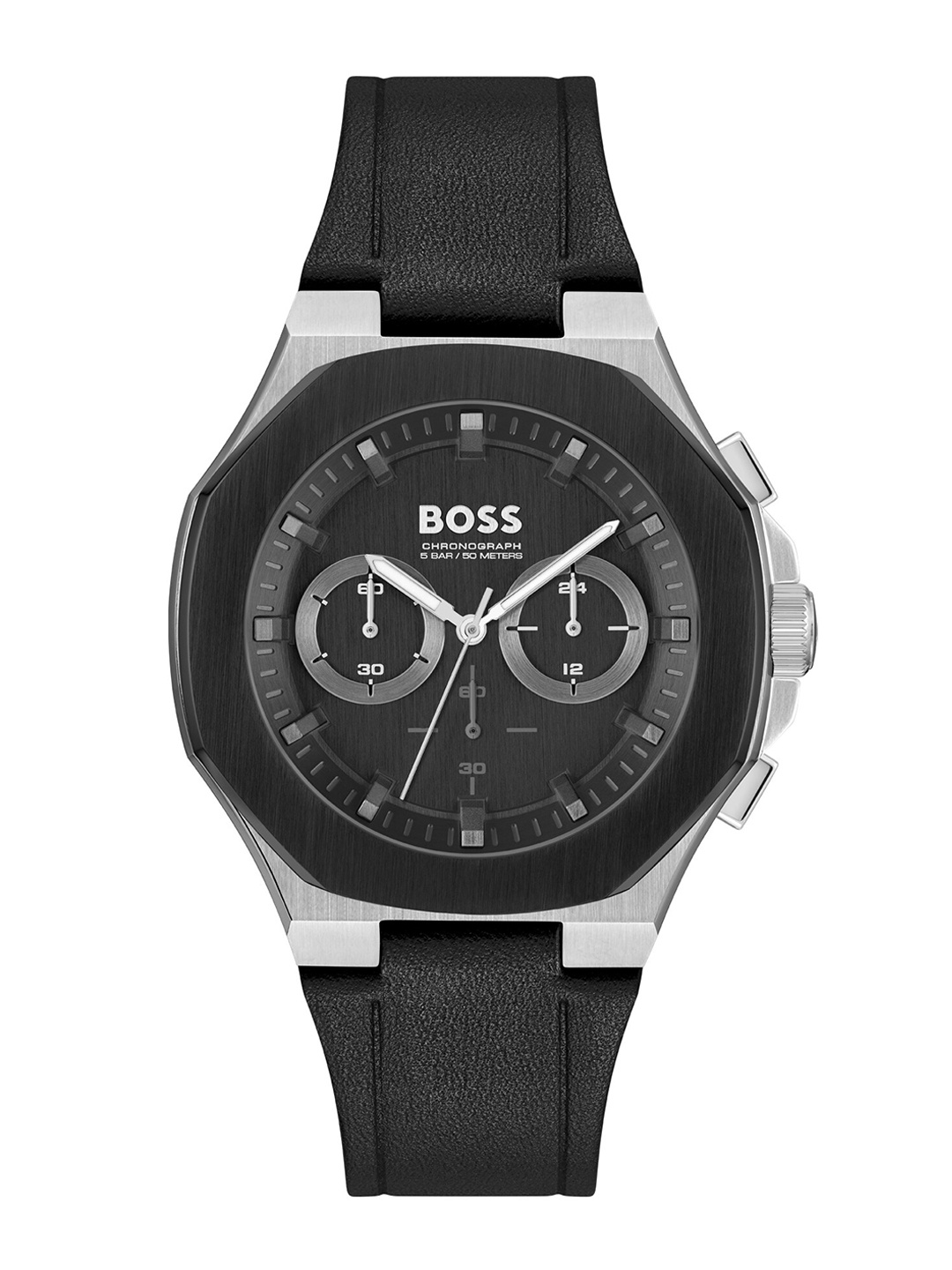 

BOSS Taper Men Leather Straps Analogue Chronograph Watch 1514085, Black