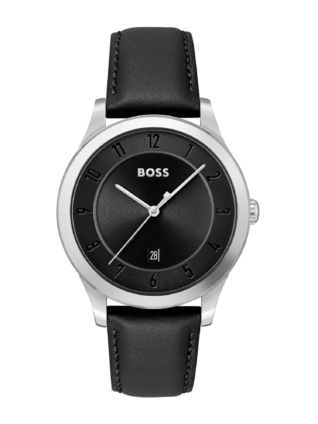 

BOSS Men Leather Straps Analogue Watch 1513984, Black