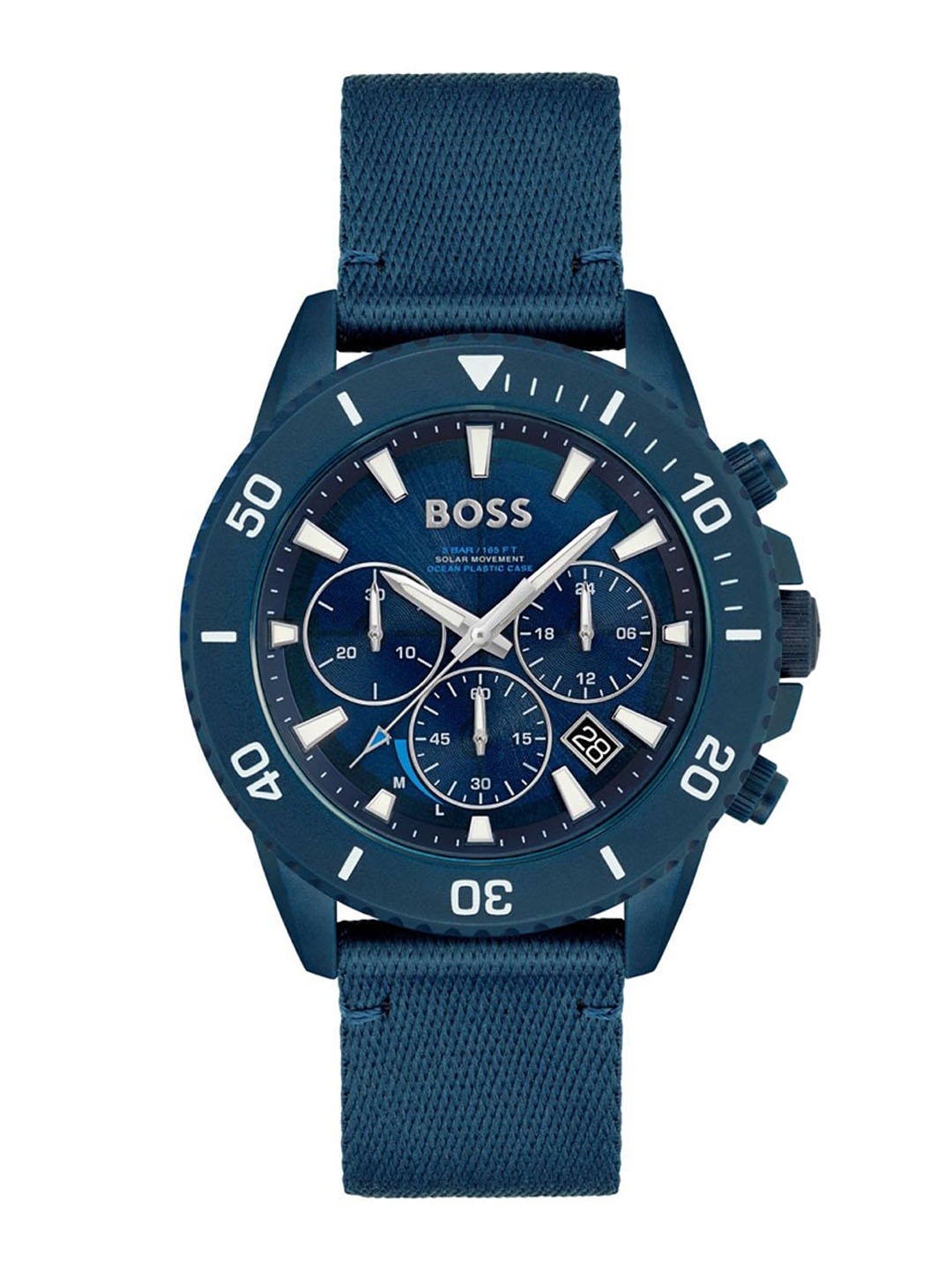 

BOSS Admiral Men Scratch Resistance Analogue Chronograph Solar Powered Watch 1513919-Blue