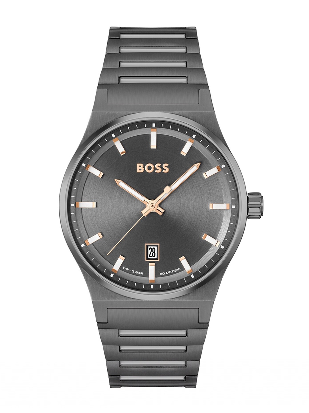 

BOSS Mae Women Stainless Steel Reset Time Bracelet Style Straps Analogue Watch 1502724, Silver