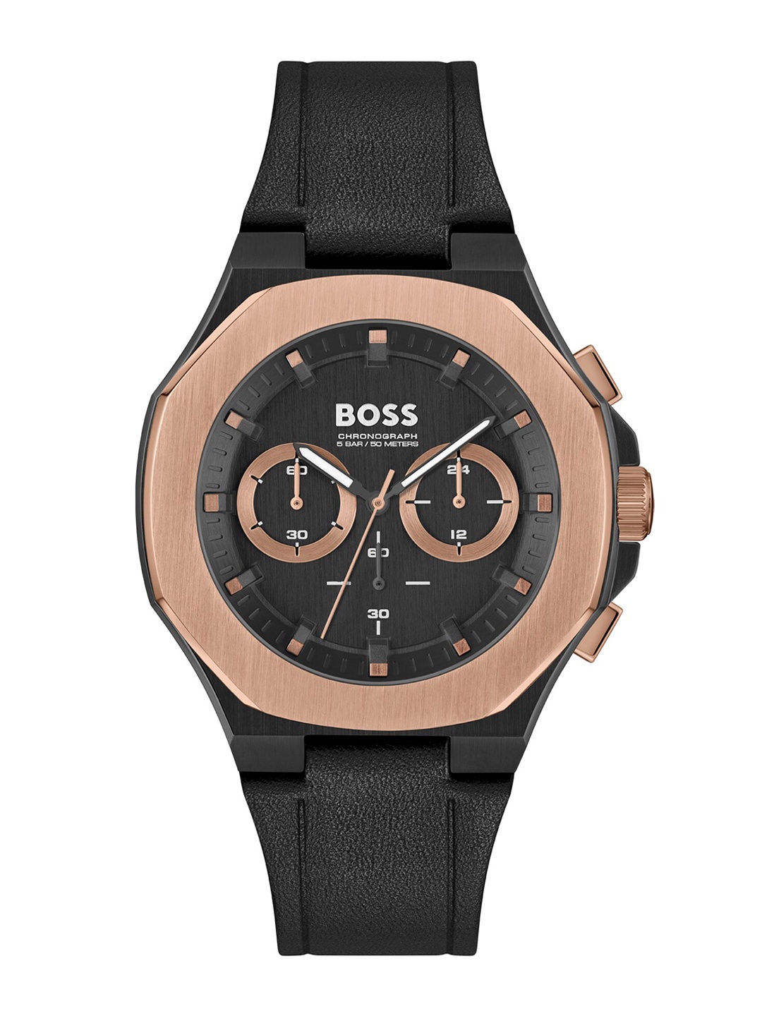

BOSS Taper Men Leather Straps Analogue Chronograph Watch 1514089, Black