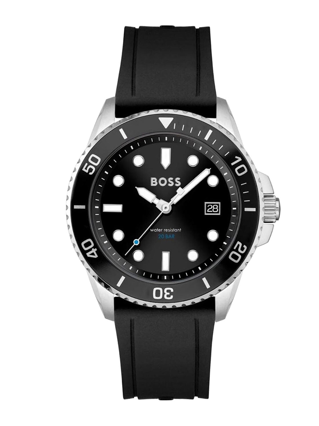 

BOSS Men Brass Dial & Silicon Straps Analogue Watch 1513913, Black