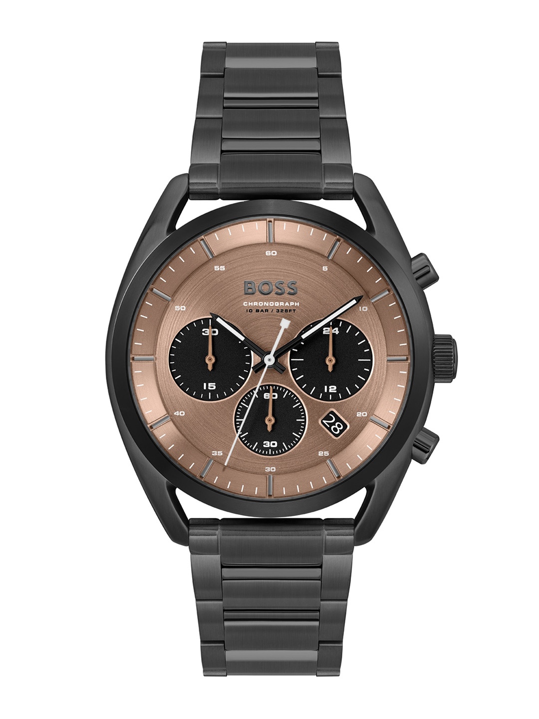 

BOSS Men Brass Dial & Stainless Steel Straps Analogue Chronograph Watch 1514095, Brown