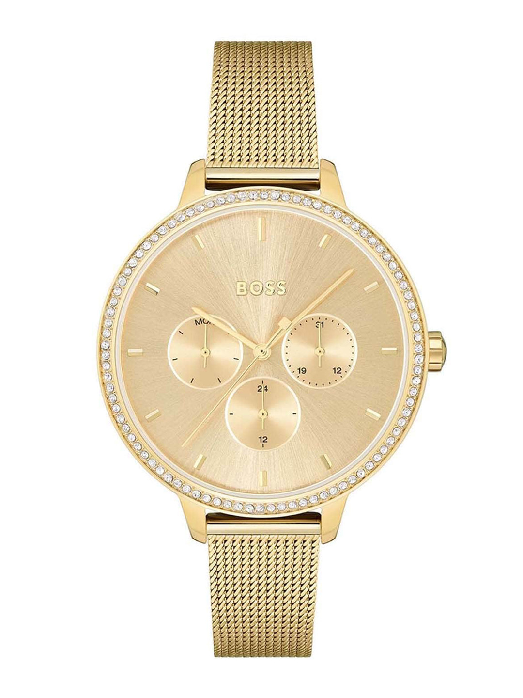 

BOSS Prime Women Multi Function Bracelet Style Straps Analogue Watch 1502664, Gold