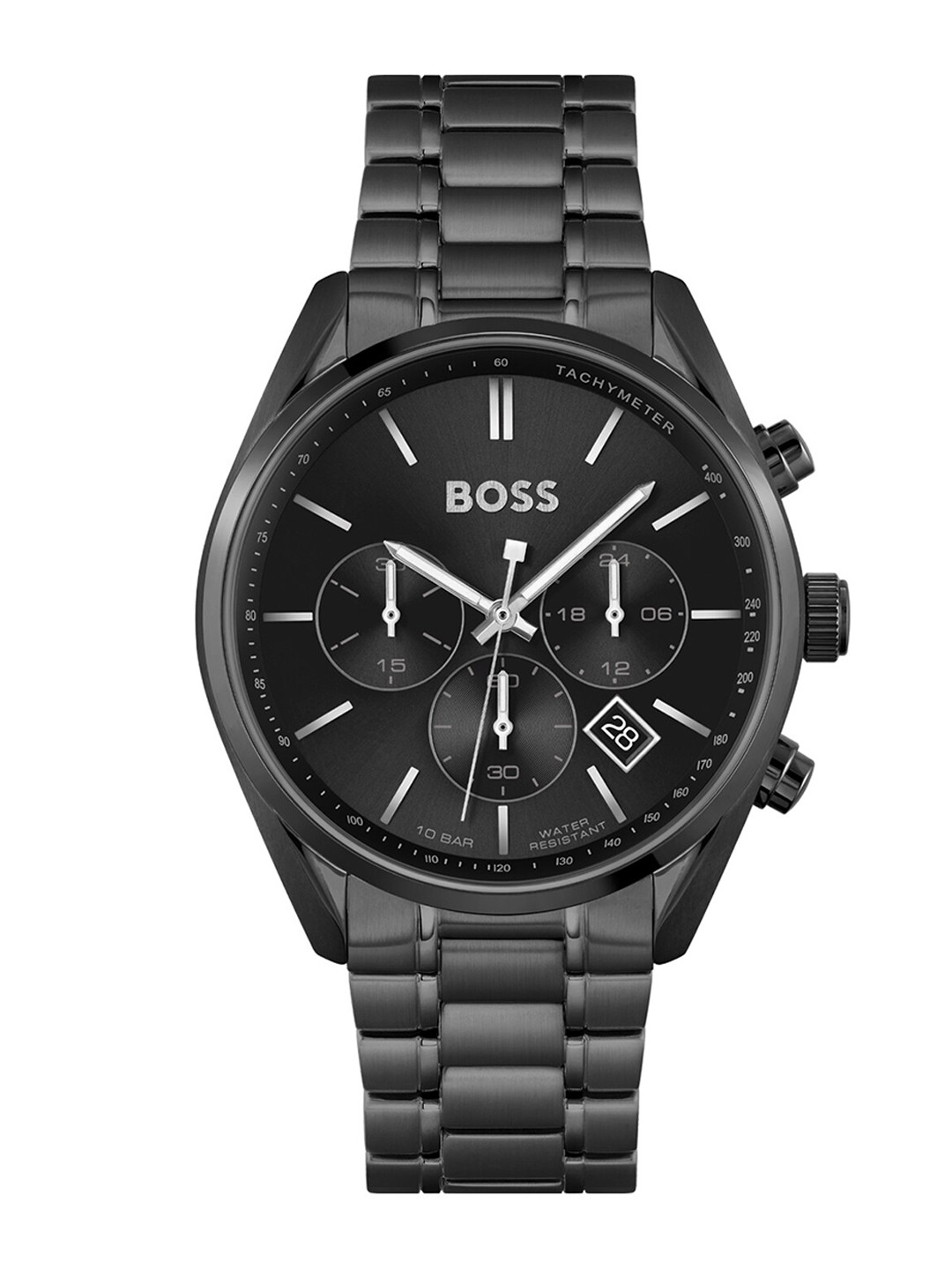 

BOSS Men Brass Dial & Bracelet Style Straps Analogue Chronograph Watch 1513960, Black