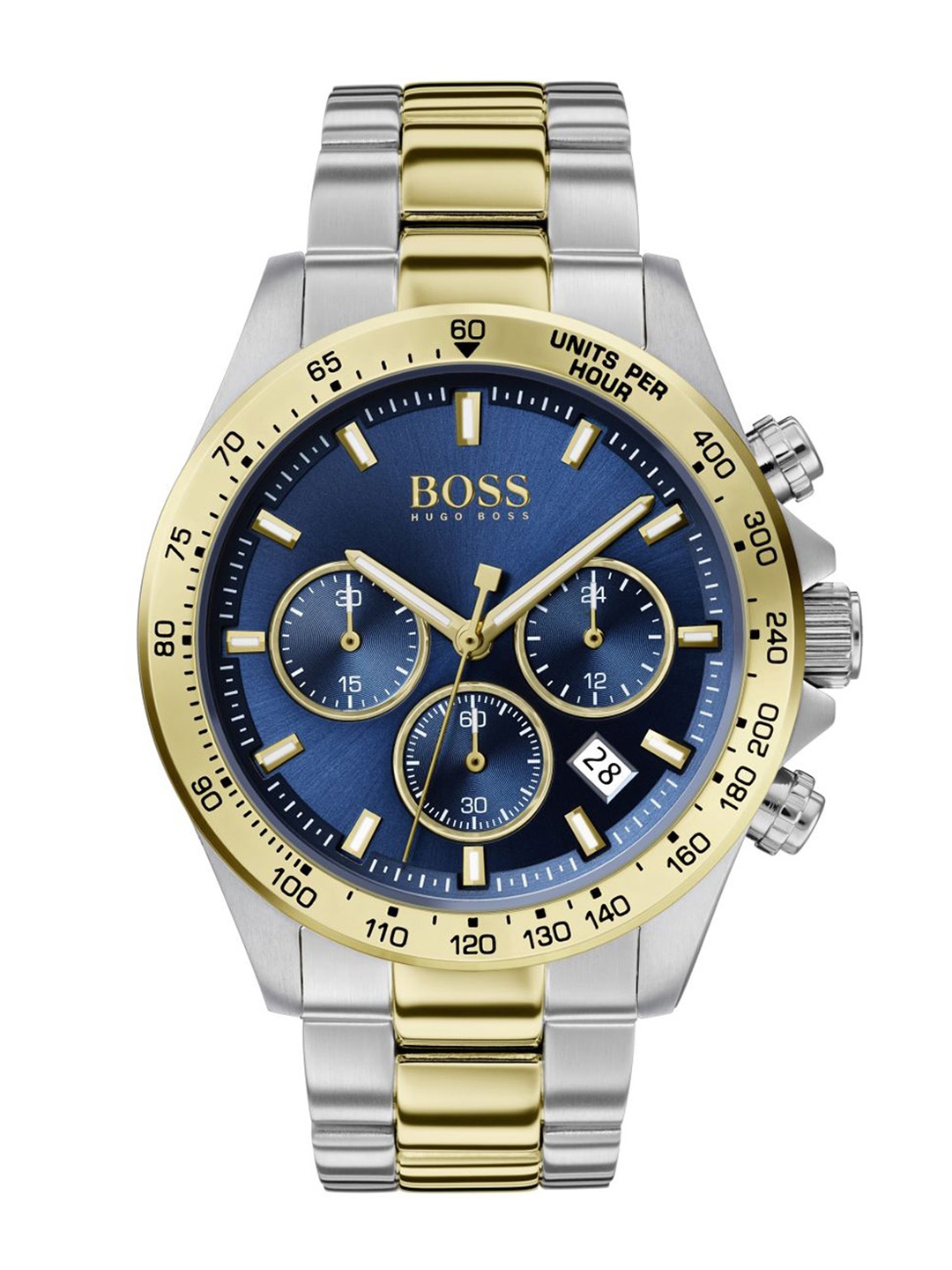 

BOSS Hero Men Stainless Steel Bracelet Style Straps Analogue Chronograph Watch 1513767, Blue